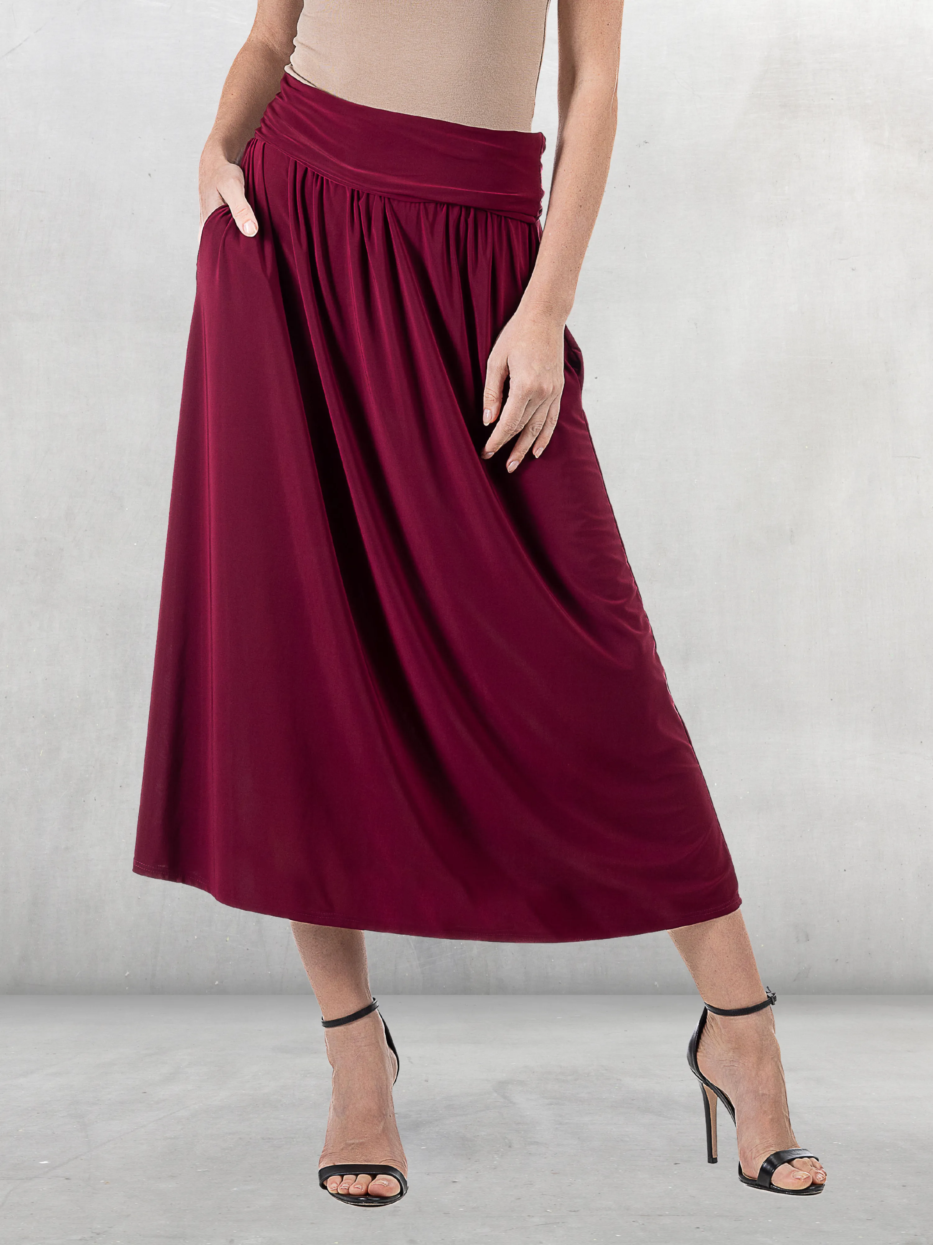Womens Foldover Maxi Skirt With Pockets sold by 24/7 Comfort Apparel
