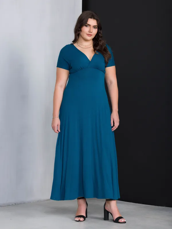 Empire Waist V Neck Plus Size Maxi Dress sold by 24/7 Comfort Apparel