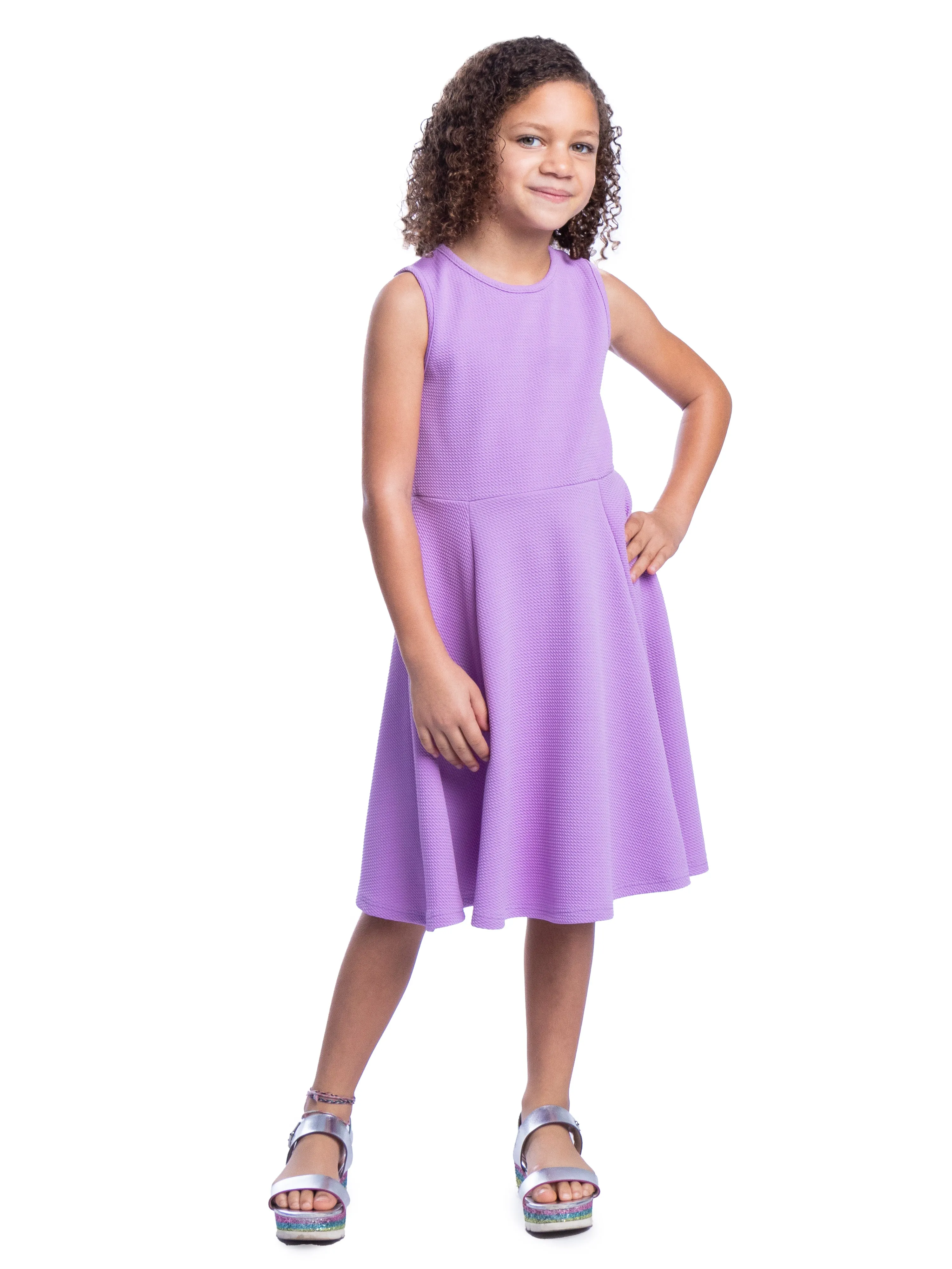 Girls Sleeveless Knee Length Fit and Flare Dress sold by 24/7 Comfort Apparel product image thumbnail 5