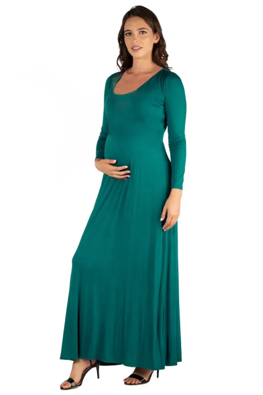 Long Sleeve Maternity Maxi Dress sold by 24/7 Comfort Apparel