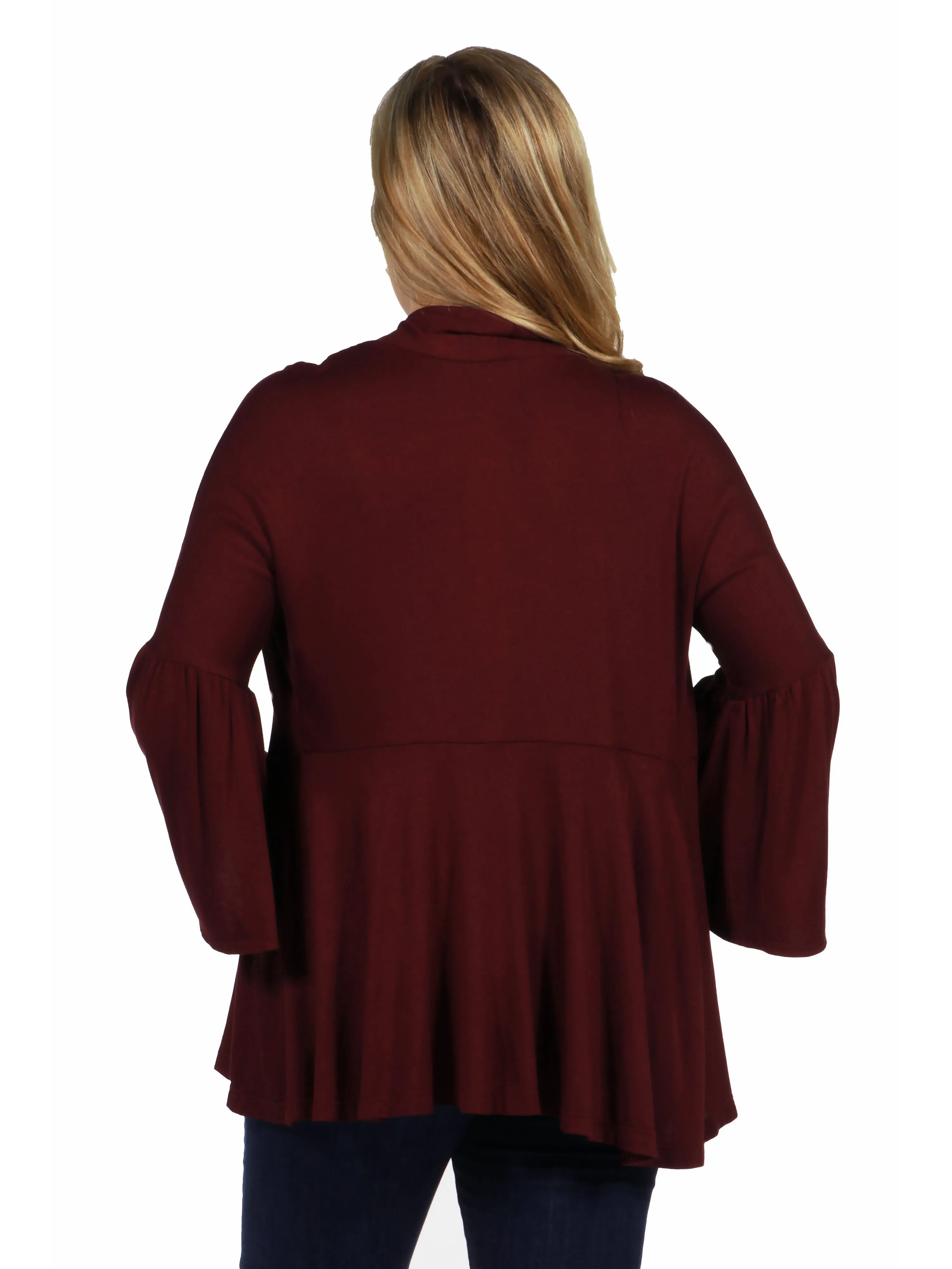 Bell Sleeve Flared Open Front Maternity Cardigan sold by 24/7 Comfort Apparel product image thumbnail 5
