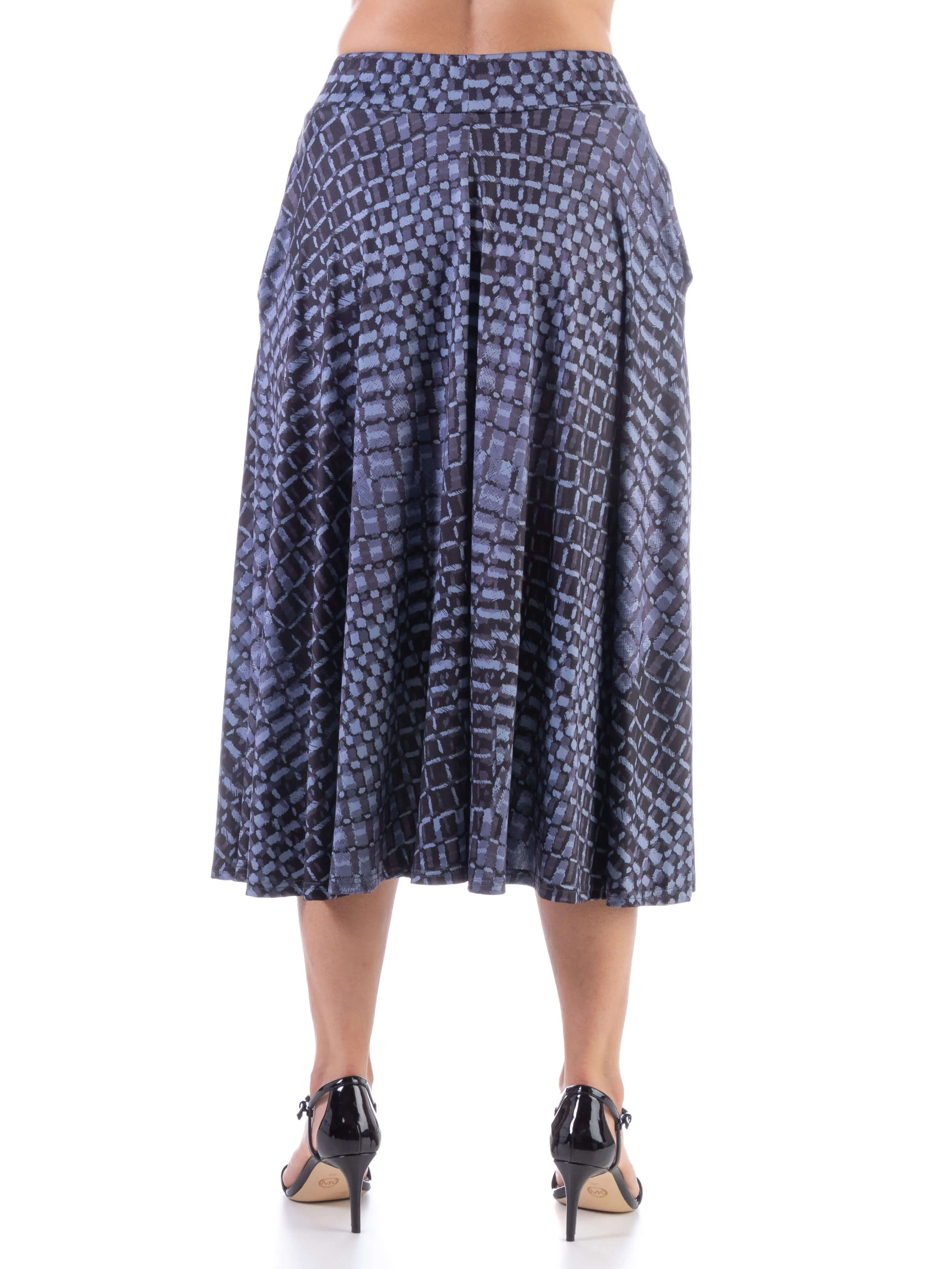 Grey Blue Pleated Pocket Midi Skirt sold by 24/7 Comfort Apparel product image thumbnail 3