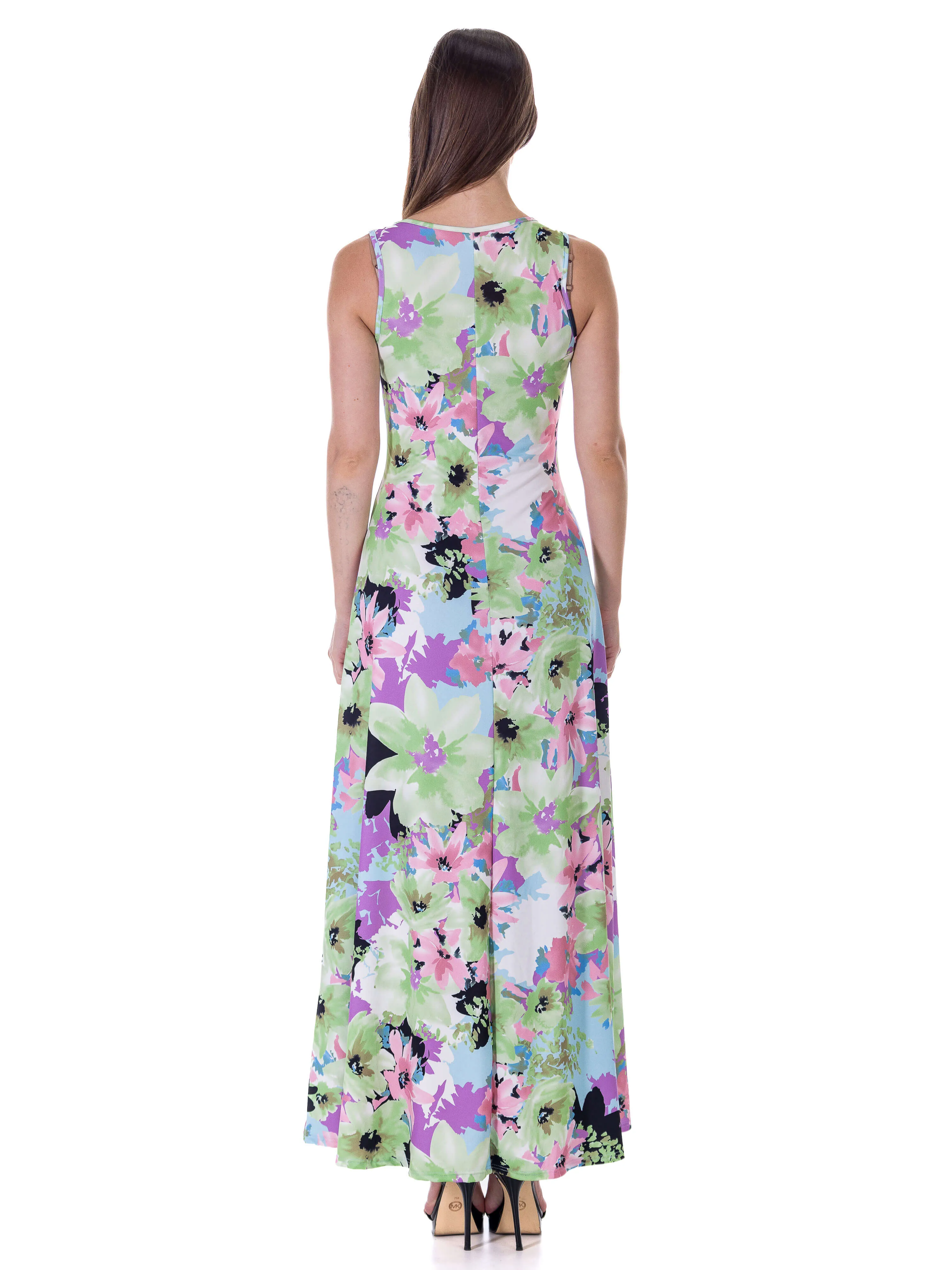 Womens Pastel Floral Scoop Neck A Line Sleeveless Maxi Dress sold by 24/7 Comfort Apparel product image thumbnail 4