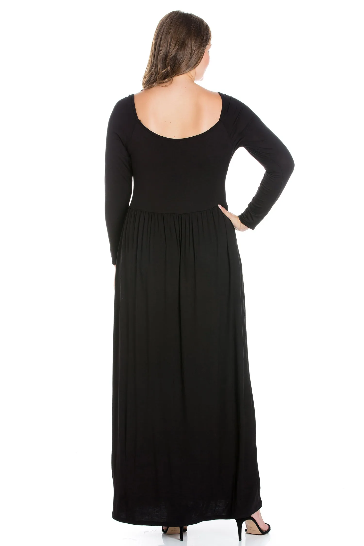 Empire Waist Long Sleeve Plus Size Maxi Dress sold by 24/7 Comfort Apparel product image thumbnail 5