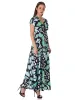 Butterfly Print V Neck Empire Waist Kimono Cap Sleeve Maxi Dress sold by 24/7 Comfort Apparel