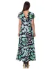 Butterfly Print V Neck Empire Waist Kimono Cap Sleeve Maxi Dress sold by 24/7 Comfort Apparel