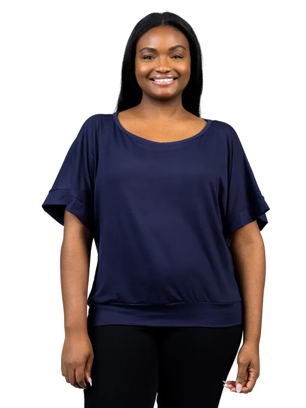Plus Size Short Sleeve Loose Fitting Dolman Top sold by 24/7 Comfort Apparel