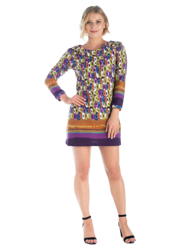 24seven Comfort Apparel Multicolor Long Sleeve Mini Dress sold by 24/7 Comfort Apparel