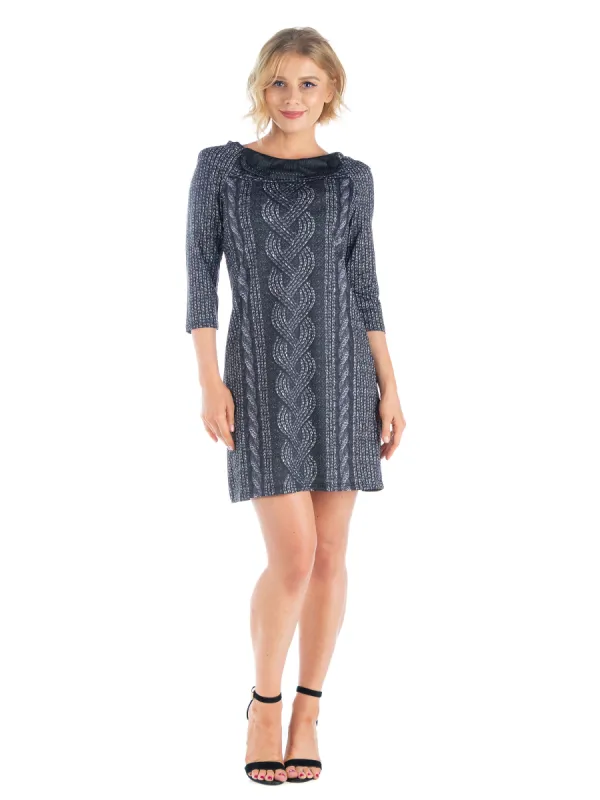 24seven Comfort Apparel Three Quarter Sleeve Grey Shift Dress sold by 24/7 Comfort Apparel