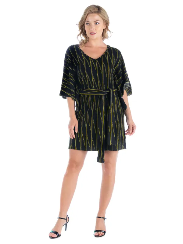 24seven Comfort Apparel Black Dolman Sleeve Belted Fall Dress sold by 24/7 Comfort Apparel