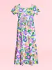 Girls Floral Print Short Sleeve Pleated Maxi Dress sold by 24/7 Comfort Apparel
