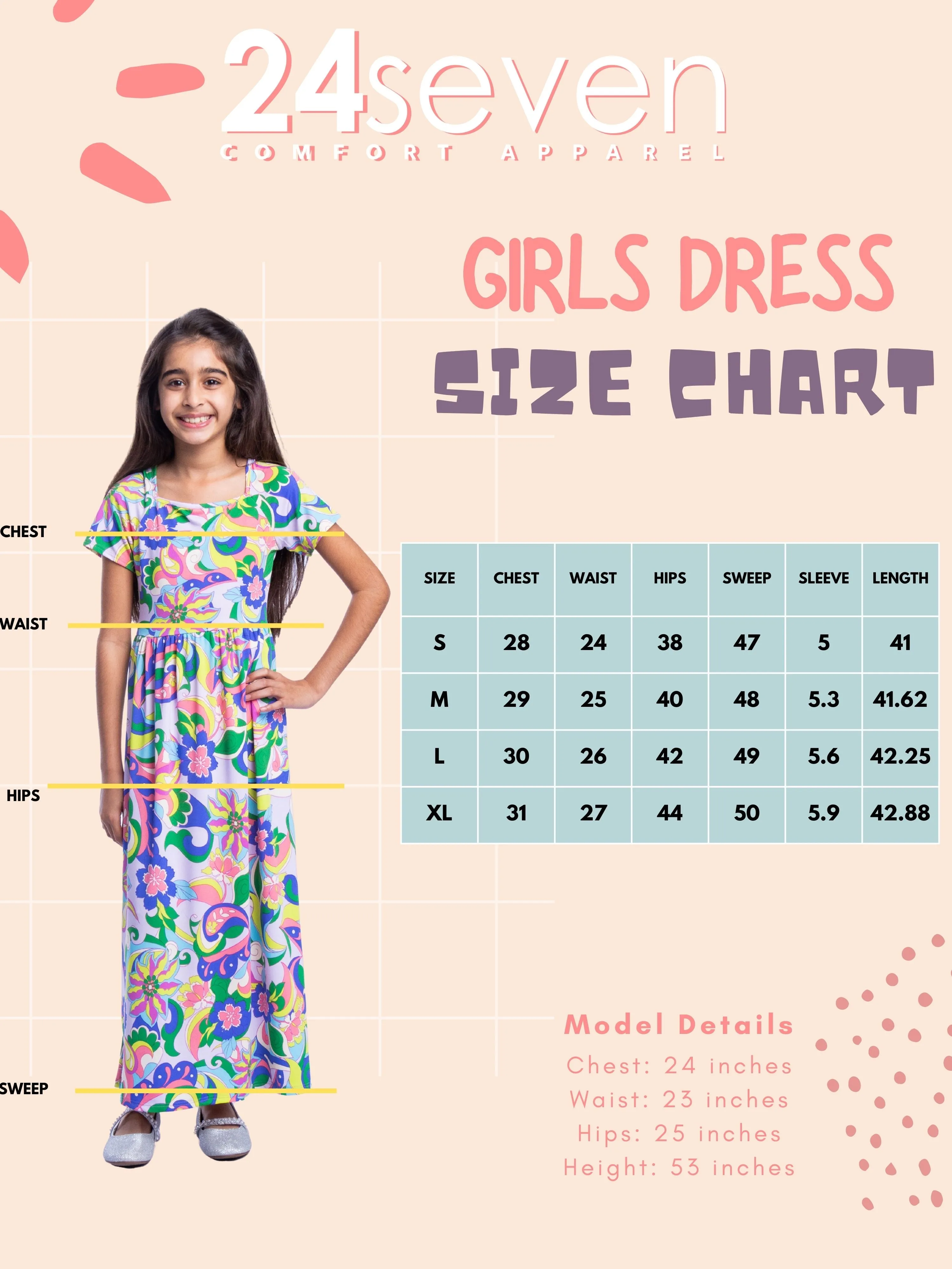 Girls Floral Print Short Sleeve Pleated Maxi Dress sold by 24/7 Comfort Apparel product image thumbnail 3