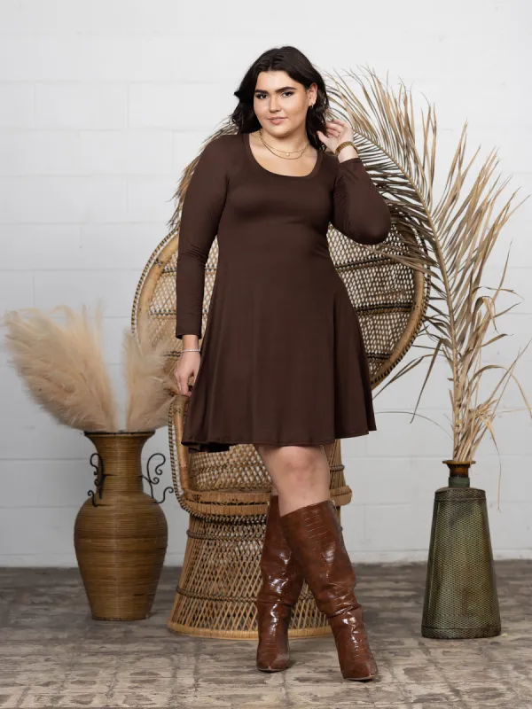 Classic Long Sleeve Plus Size Flared Mini Dress sold by 24/7 Comfort Apparel