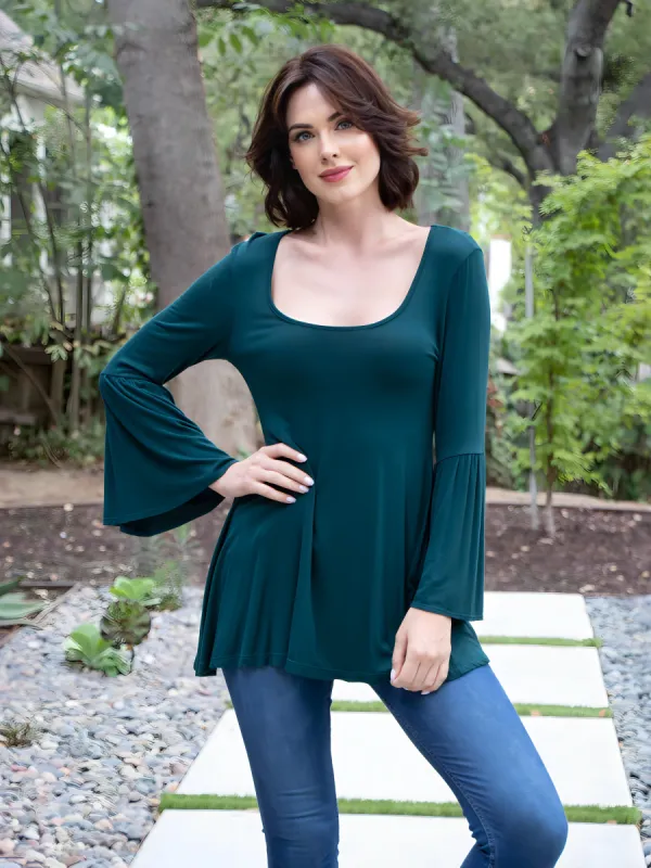 Long Bell Sleeve Flared Tunic Top sold by 24/7 Comfort Apparel
