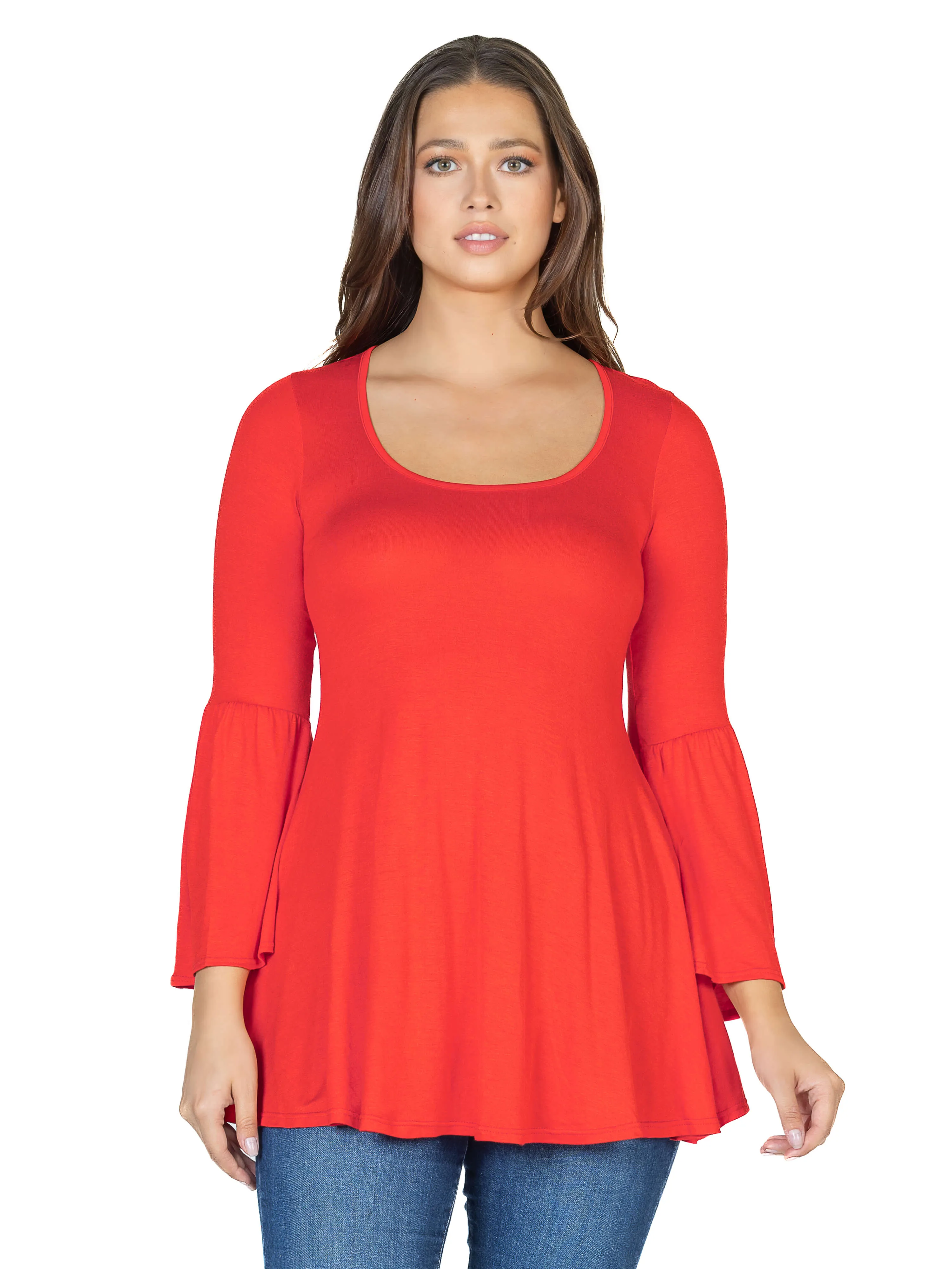 Long Bell Sleeve Flared Tunic Top sold by 24/7 Comfort Apparel product image thumbnail 4