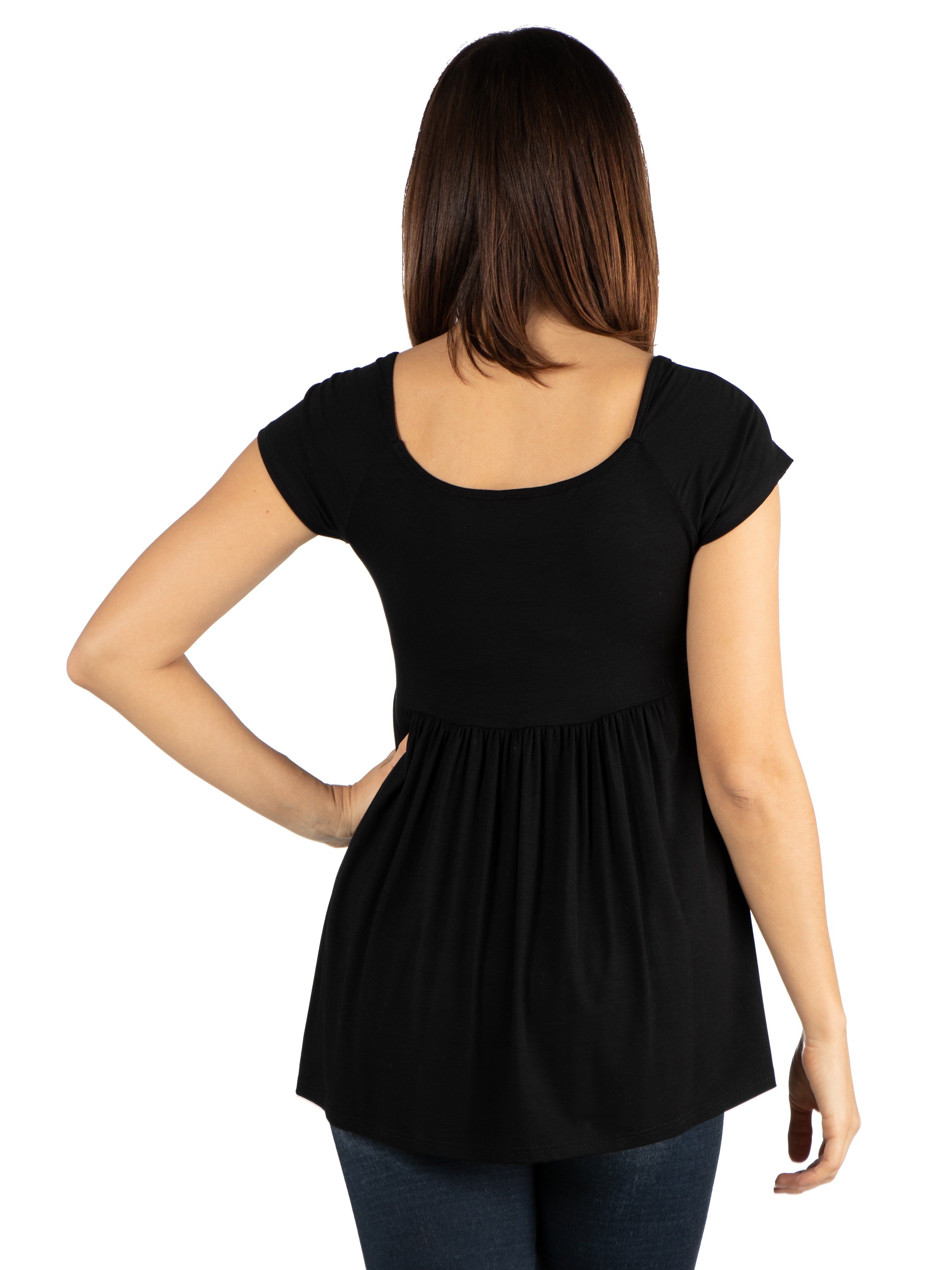 Women's Tunic Top with Cap Sleeve and Fitted Waist sold by 24/7 Comfort Apparel product image thumbnail 5