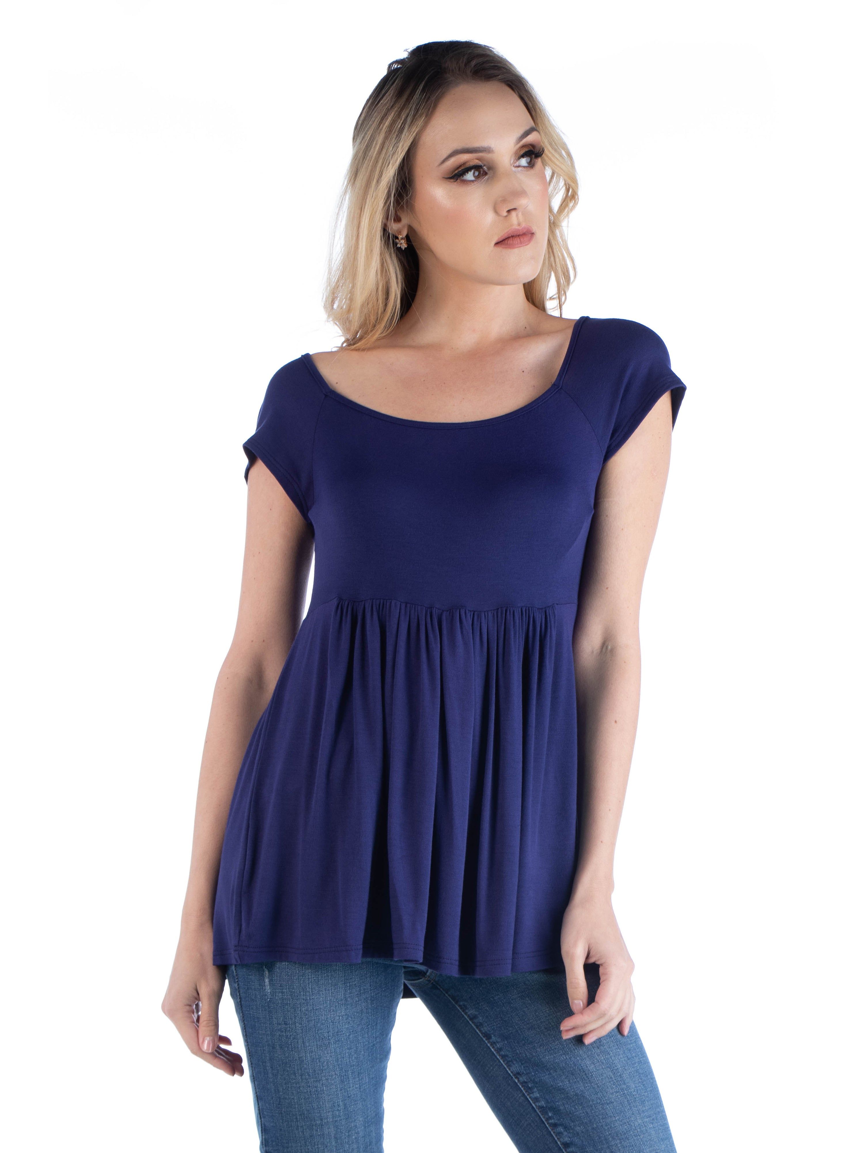 Women's Tunic Top with Cap Sleeve and Fitted Waist sold by 24/7 Comfort Apparel product image thumbnail 4