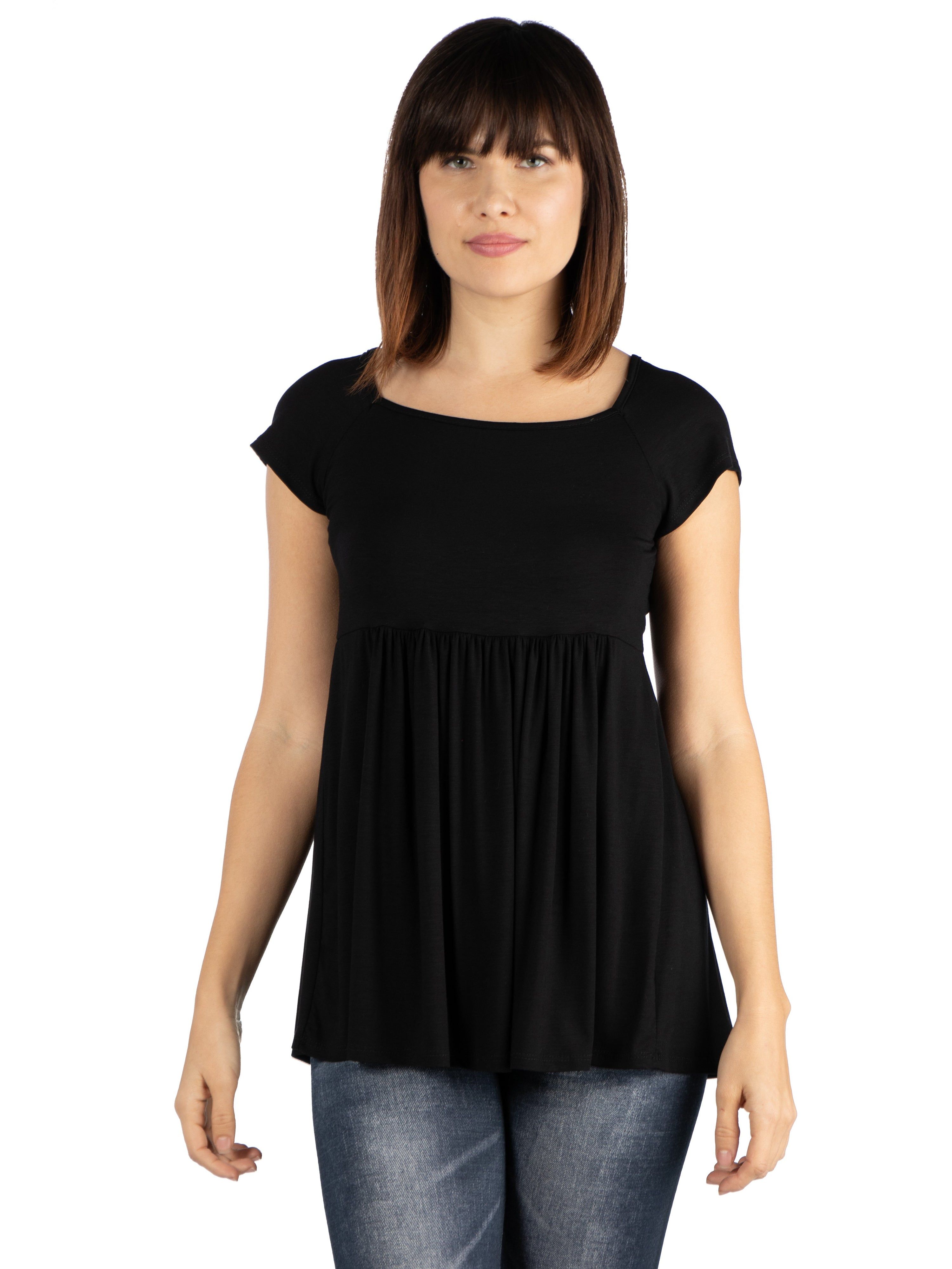 Women's Tunic Top with Cap Sleeve and Fitted Waist sold by 24/7 Comfort Apparel product image thumbnail 2