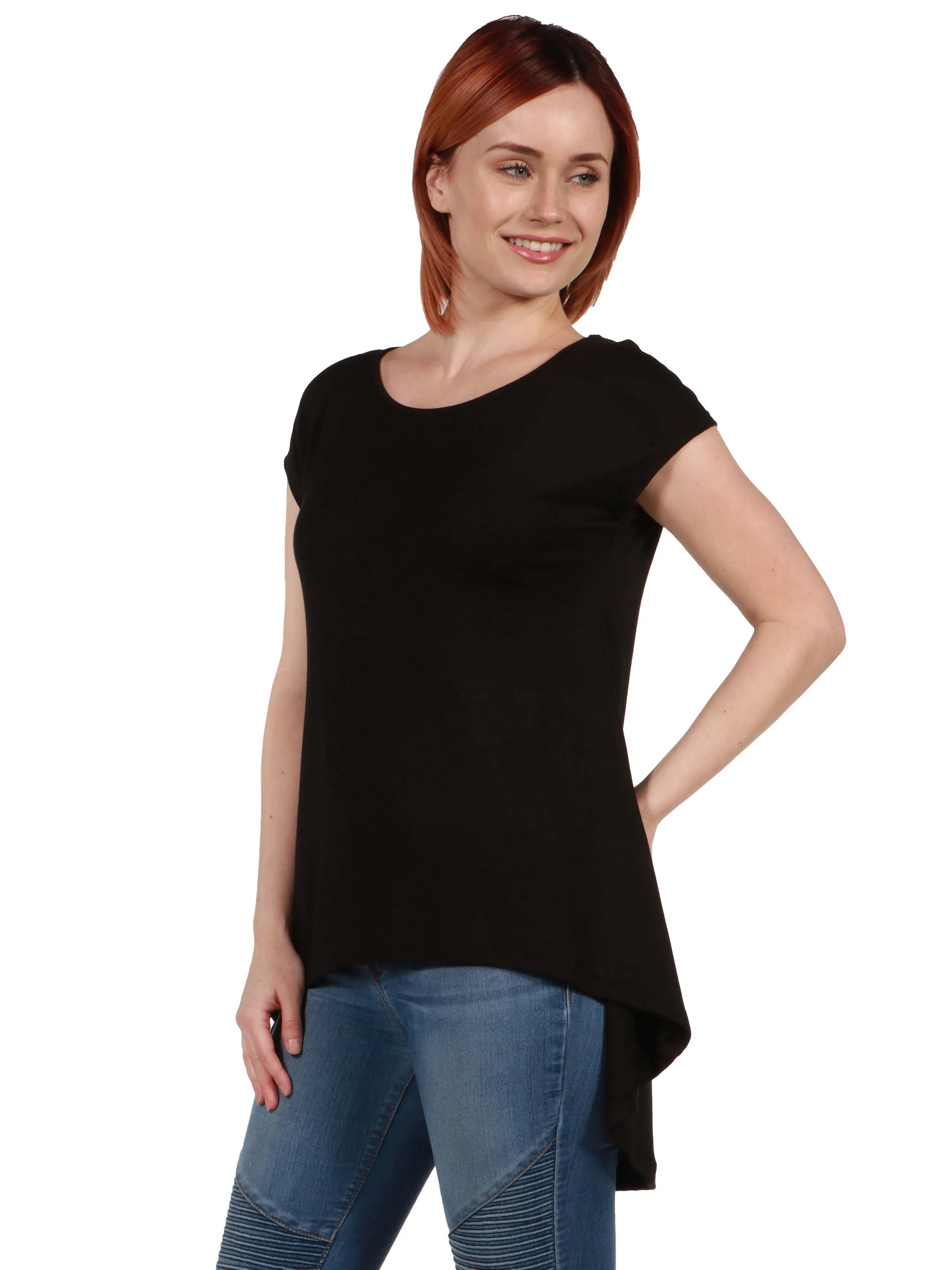 Womens Short Sleeve Casual High Low Tunic Top sold by 24/7 Comfort Apparel product image thumbnail 3