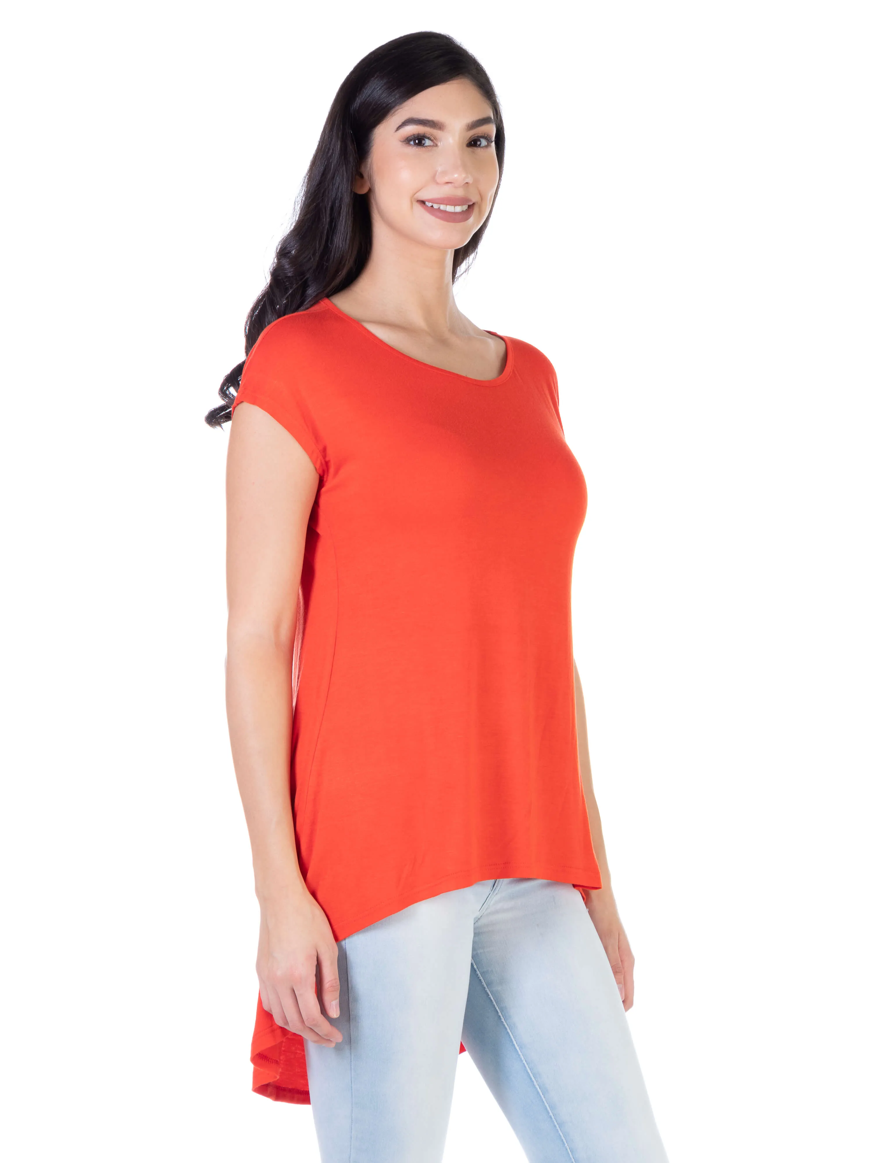 Womens Short Sleeve Casual High Low Tunic Top sold by 24/7 Comfort Apparel product image thumbnail 2