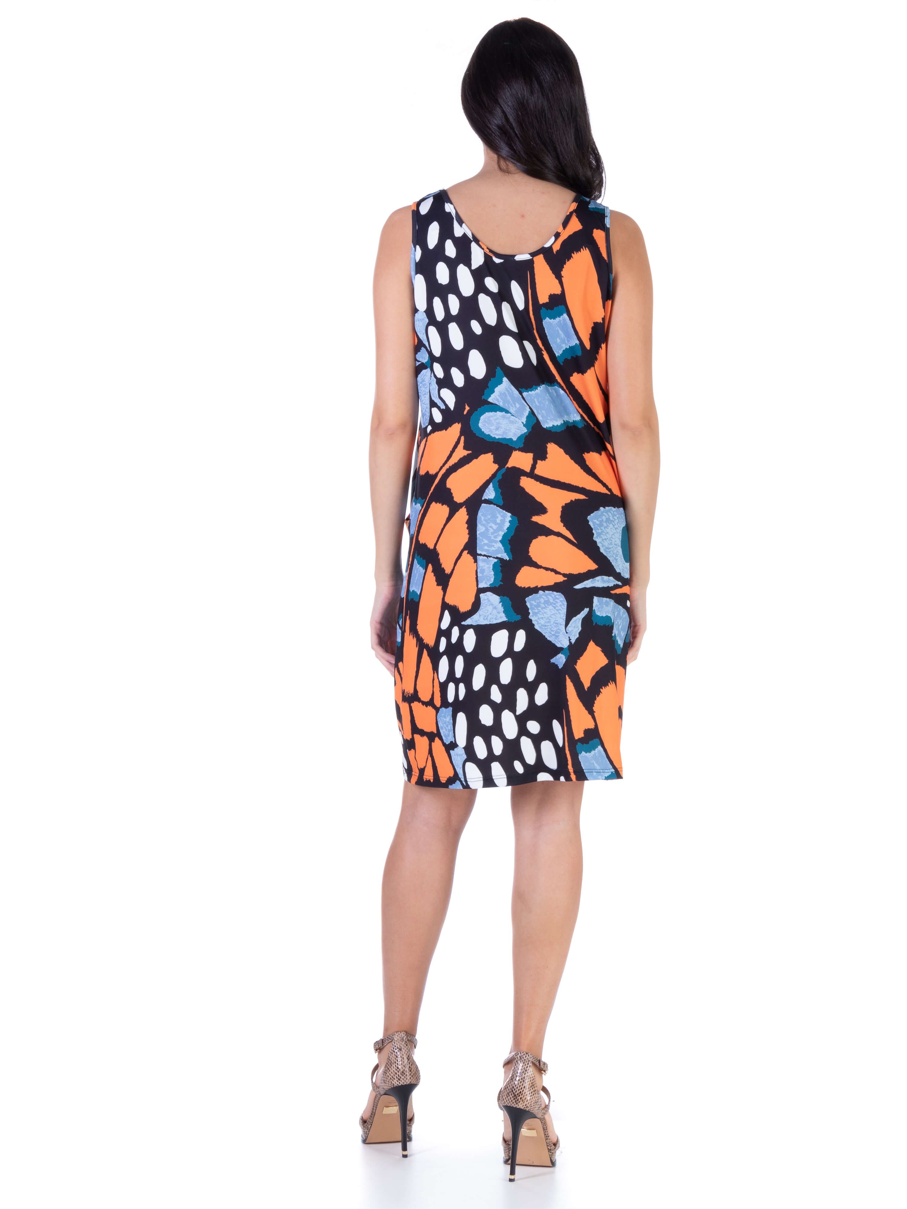Monarch Print Sleeveless Loose Fit Casual Pocket Dress sold by 24/7 Comfort Apparel product image thumbnail 3
