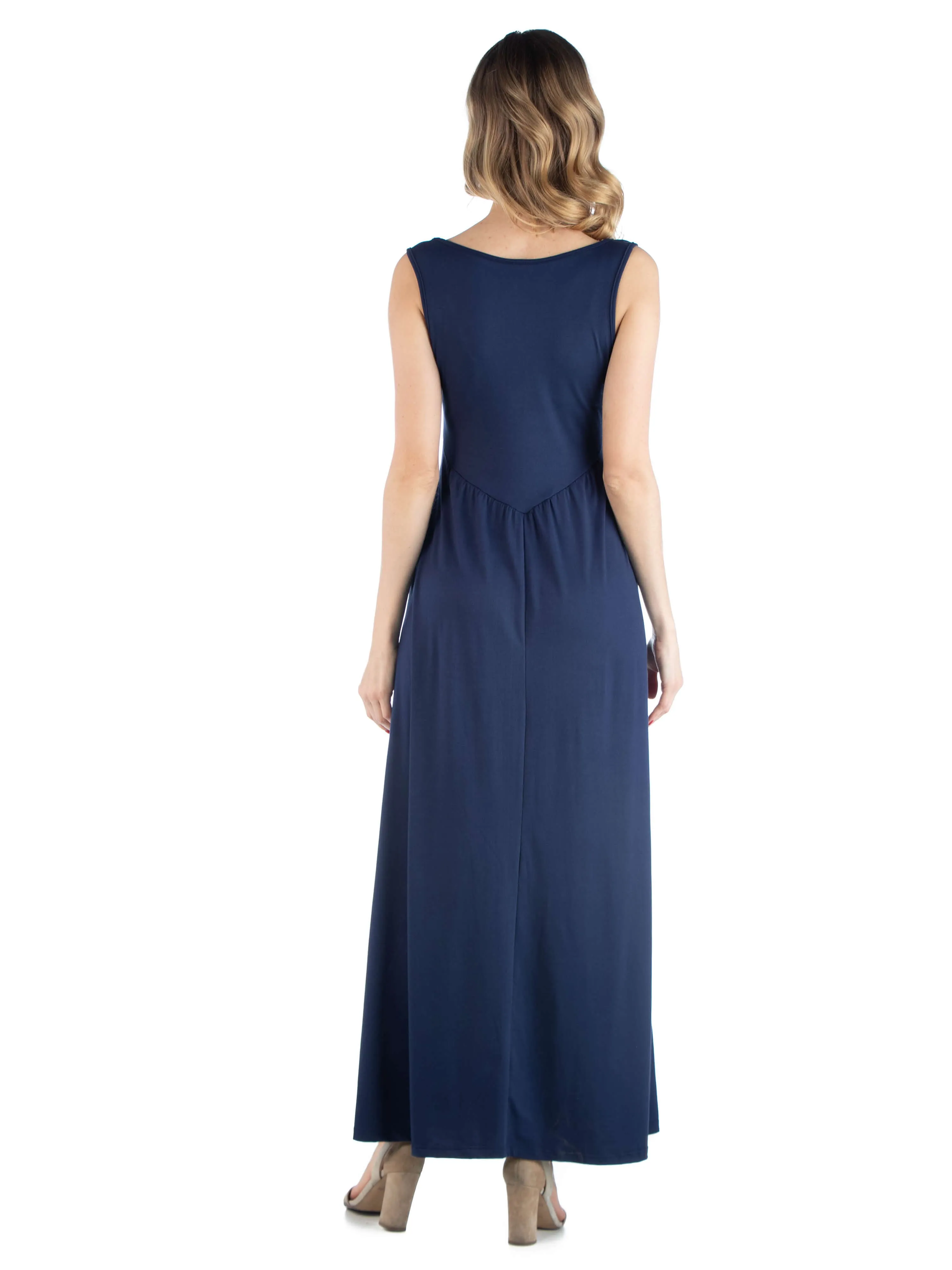 Maxi Maternity Sleeveless Dress with Pockets sold by 24/7 Comfort Apparel product image thumbnail 4