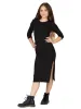 24seven Comfort Apparel Girls Long Sleeve Side Slit Maxi Dress Solid Color sold by 24/7 Comfort Apparel