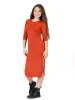 24seven Comfort Apparel Girls Long Sleeve Side Slit Maxi Dress Solid Color sold by 24/7 Comfort Apparel