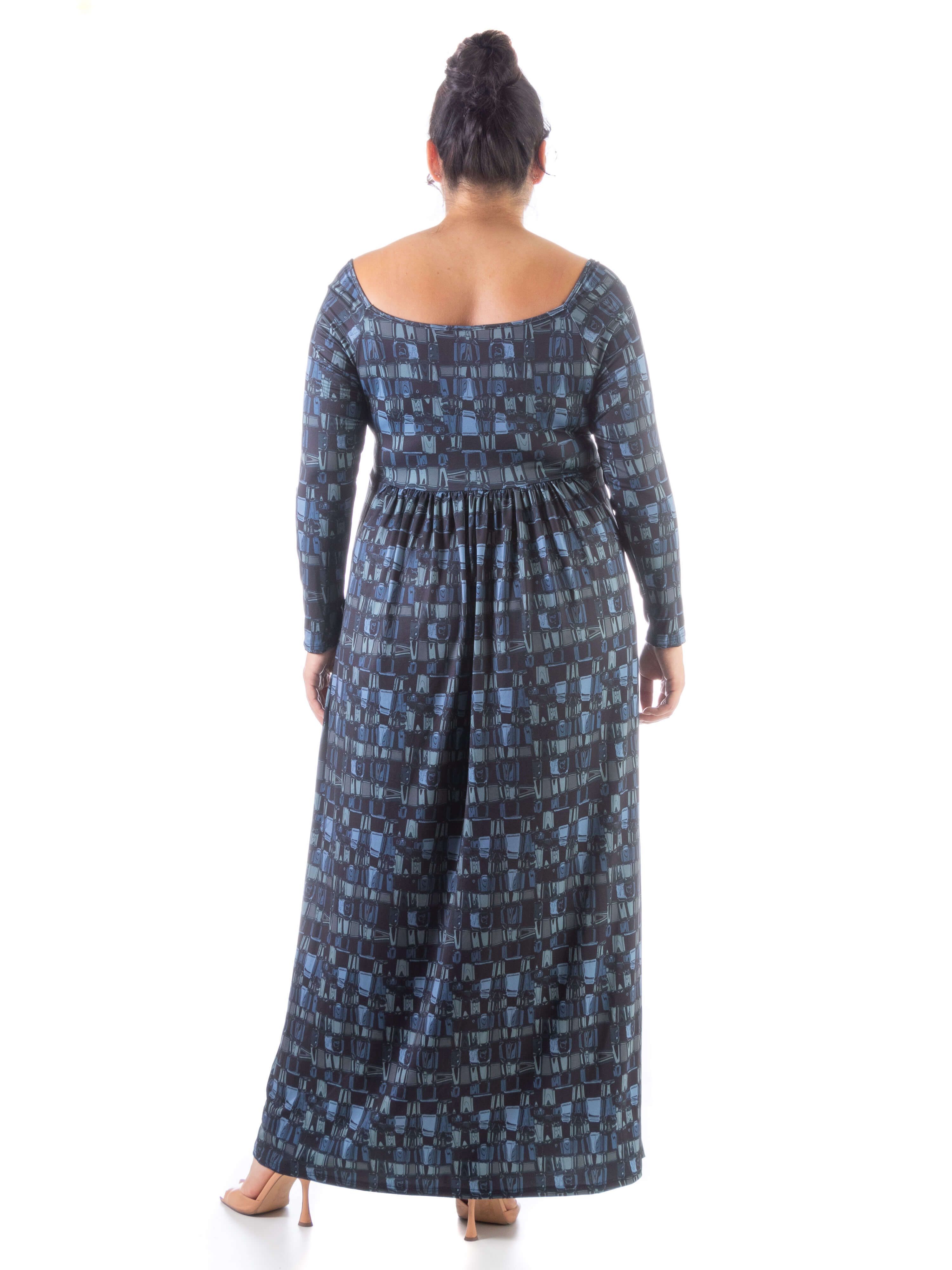 Grey Long Sleeve Pleated Plus Size Maxi Dress sold by 24/7 Comfort Apparel product image thumbnail 3