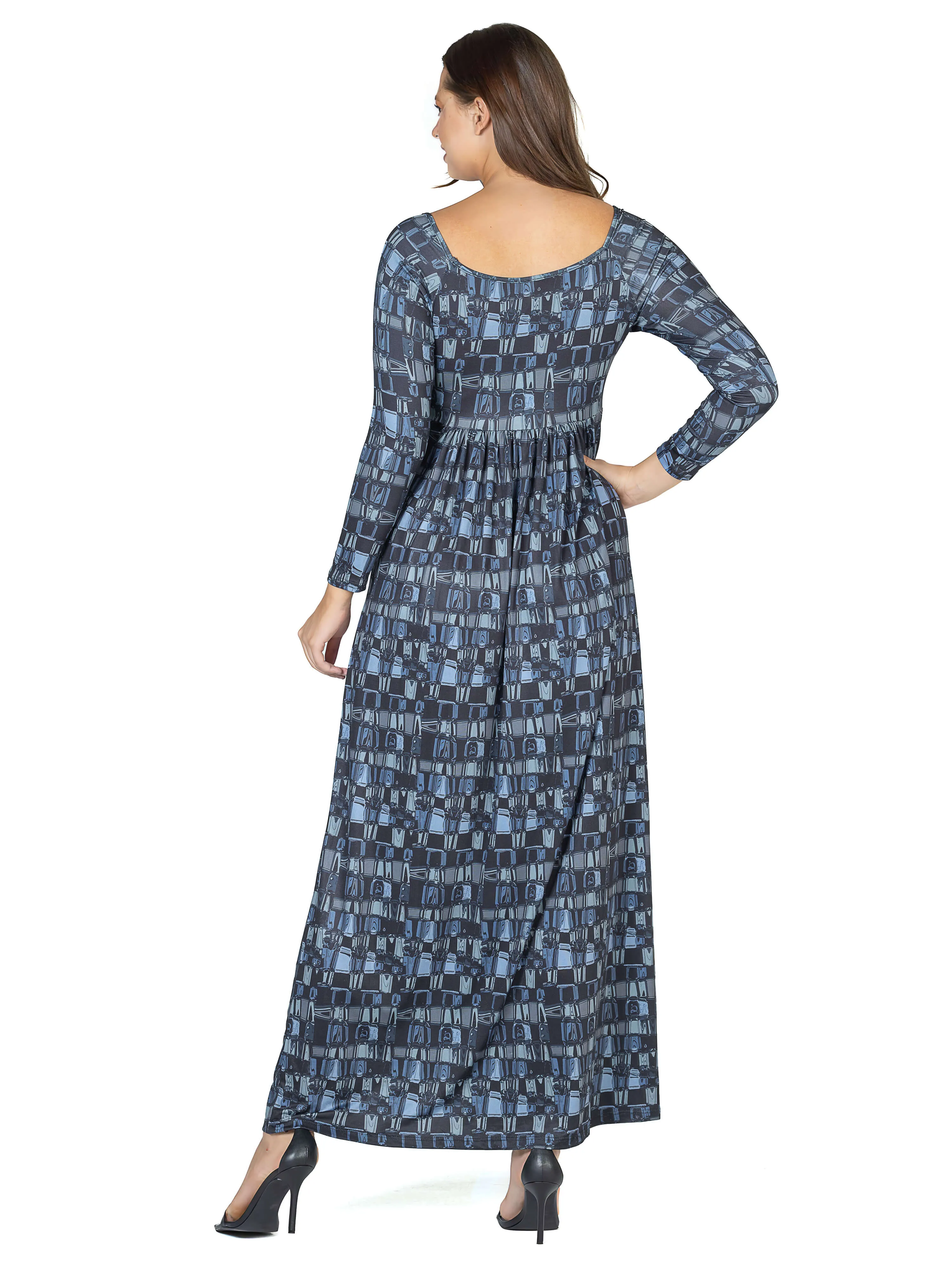 Grey Long Sleeve Pleated Maxi Dress sold by 24/7 Comfort Apparel product image thumbnail 5