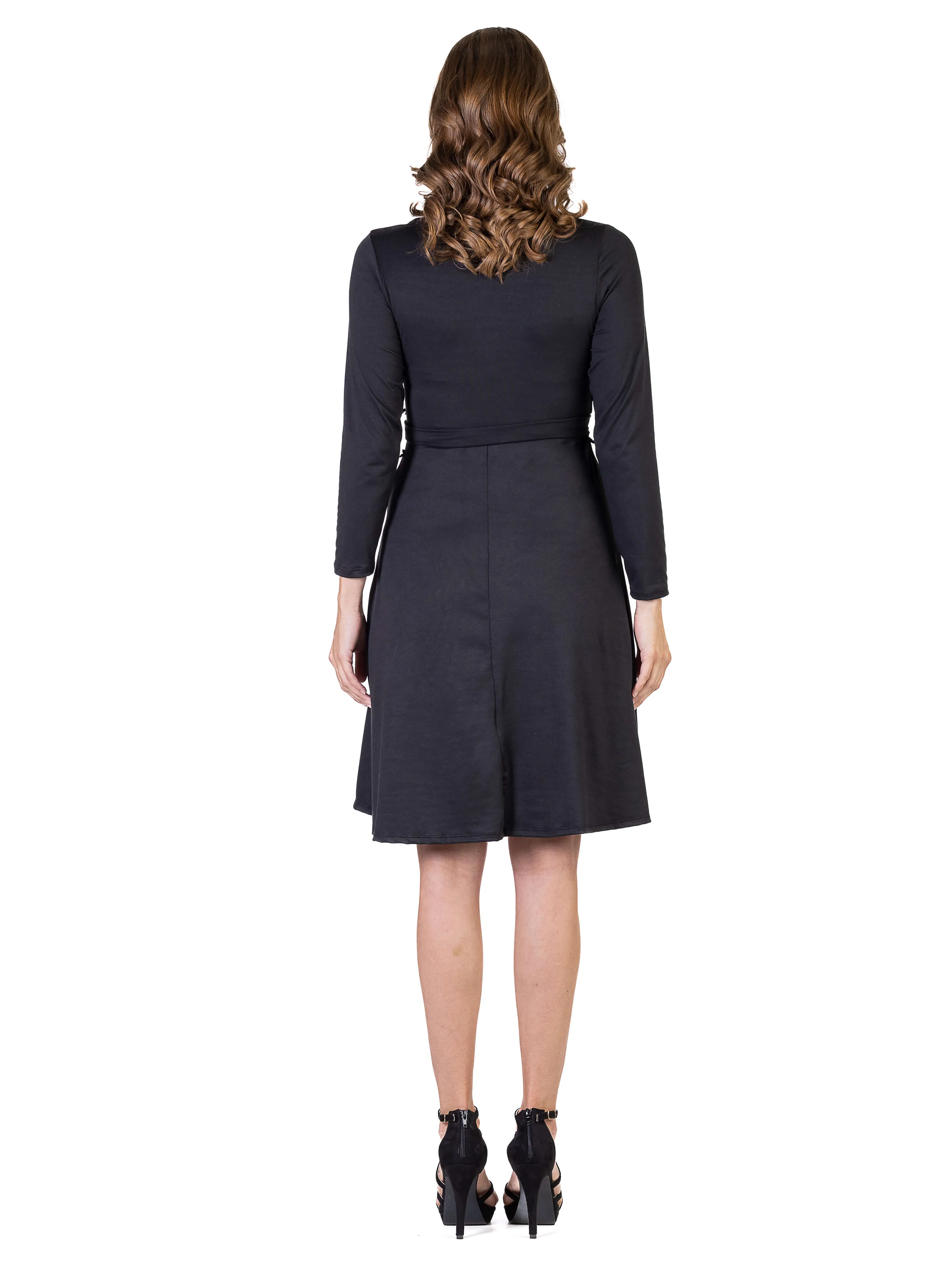 Chic V-Neck Long Sleeve Belted Dress sold by 24/7 Comfort Apparel product image thumbnail 4