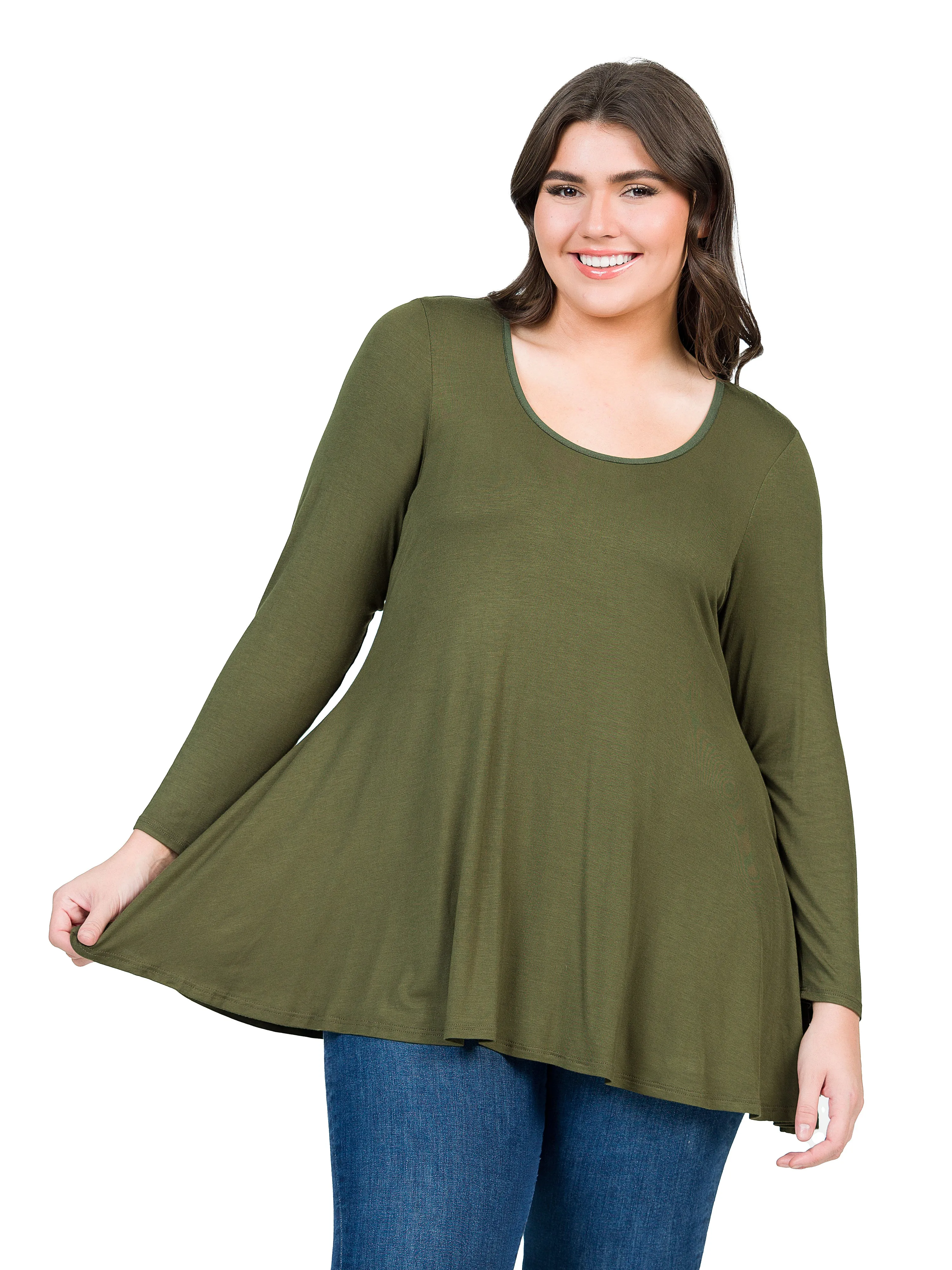 Womens Plus Size Long Sleeve Tunic Top sold by 24/7 Comfort Apparel product image thumbnail 3