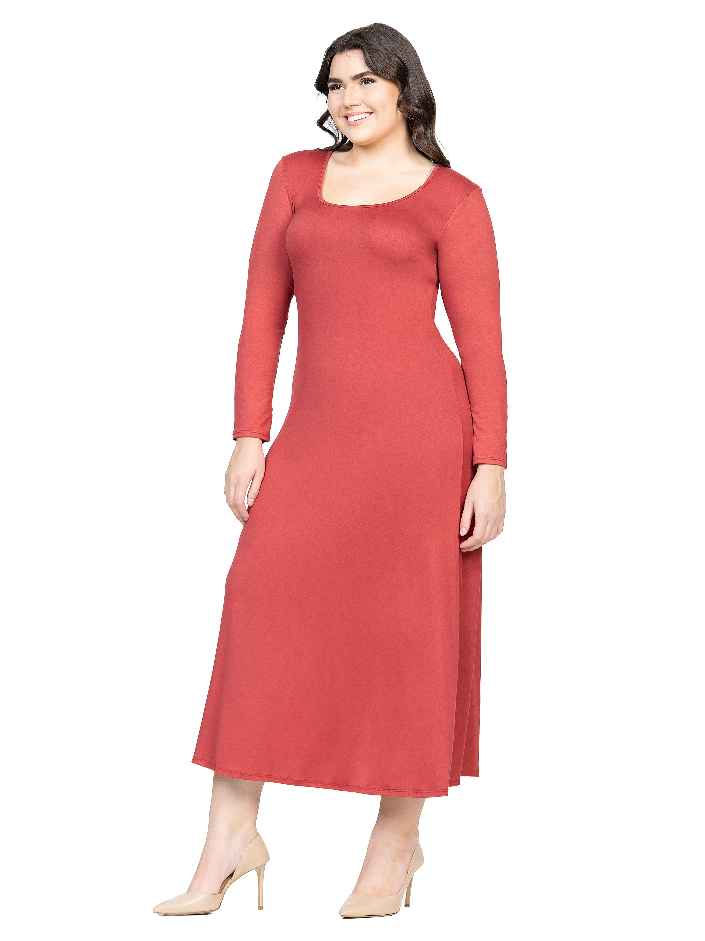 Womens Long Sleeve Plus Size Maxi Dress sold by 24/7 Comfort Apparel product image thumbnail 4