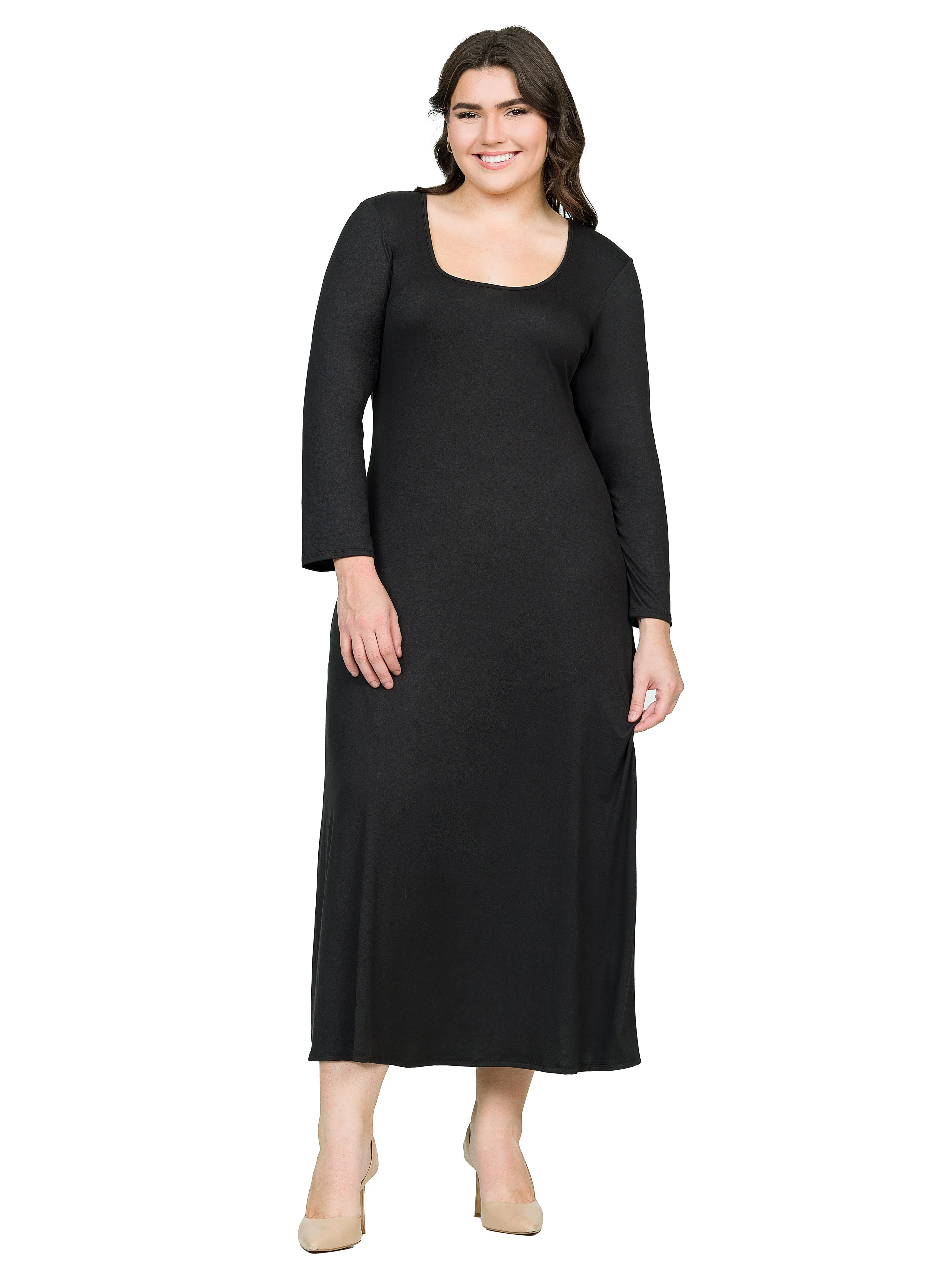 Womens Long Sleeve Plus Size Maxi Dress sold by 24/7 Comfort Apparel product image thumbnail 3