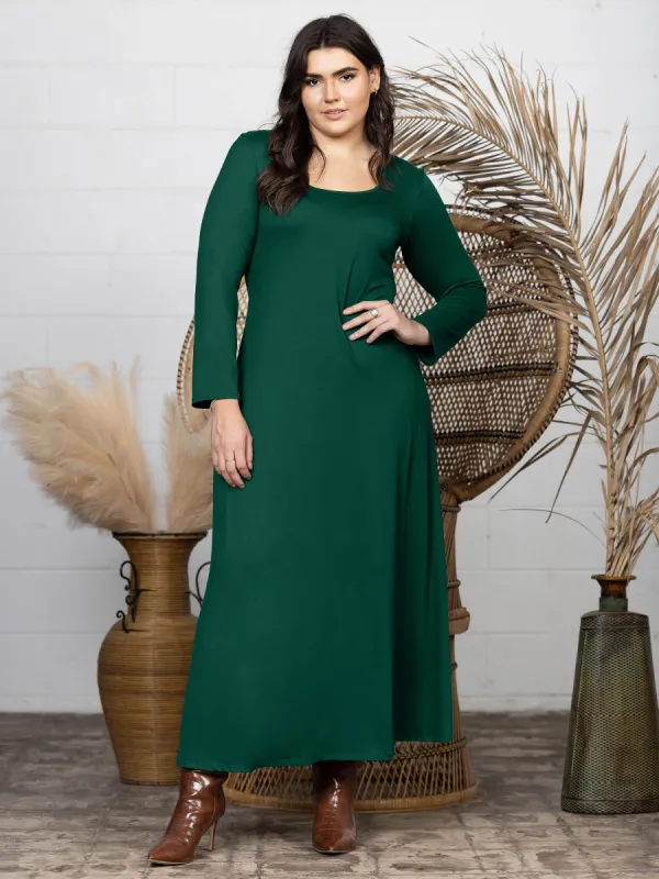 Womens Long Sleeve Plus Size Maxi Dress sold by 24/7 Comfort Apparel