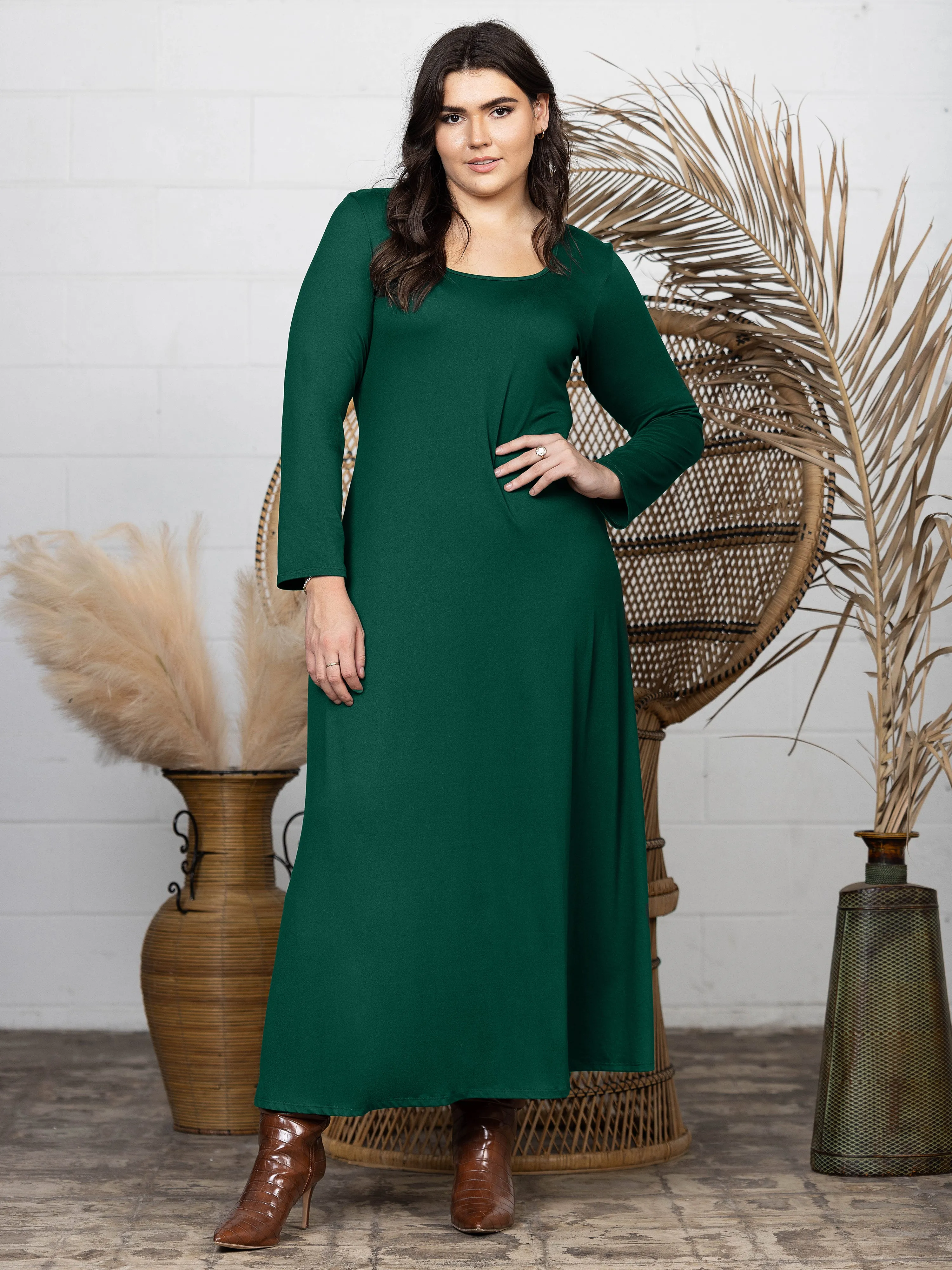 Womens Long Sleeve Plus Size Maxi Dress sold by 24/7 Comfort Apparel