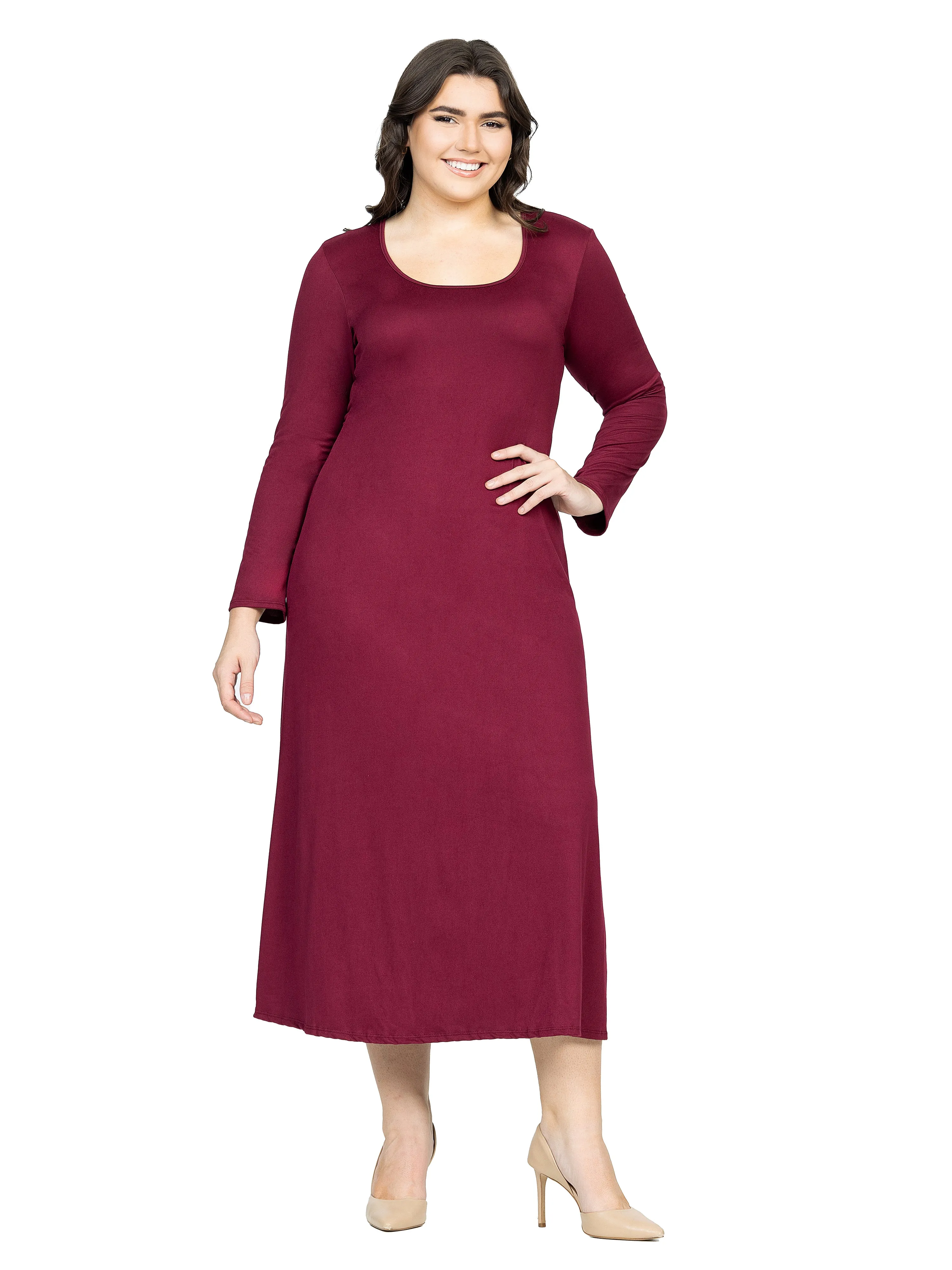 Womens Long Sleeve Plus Size Maxi Dress sold by 24/7 Comfort Apparel product image thumbnail 2
