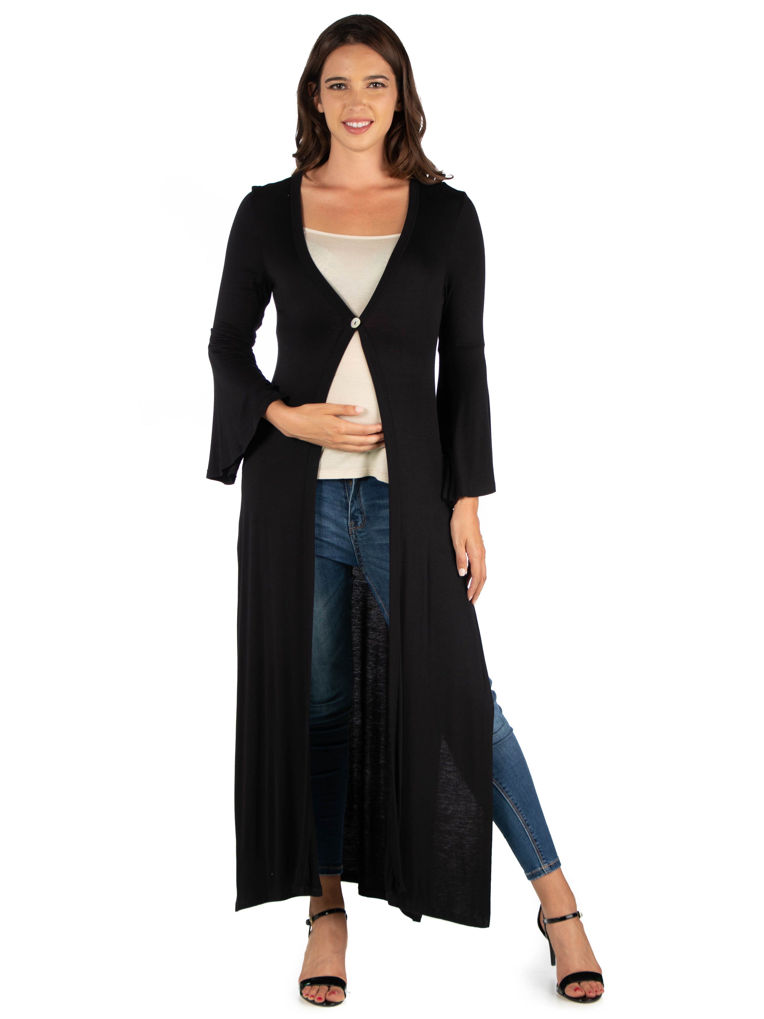 Bell Sleeve Maxi Length Maternity Cardigan Duster sold by 24/7 Comfort Apparel product image thumbnail 5