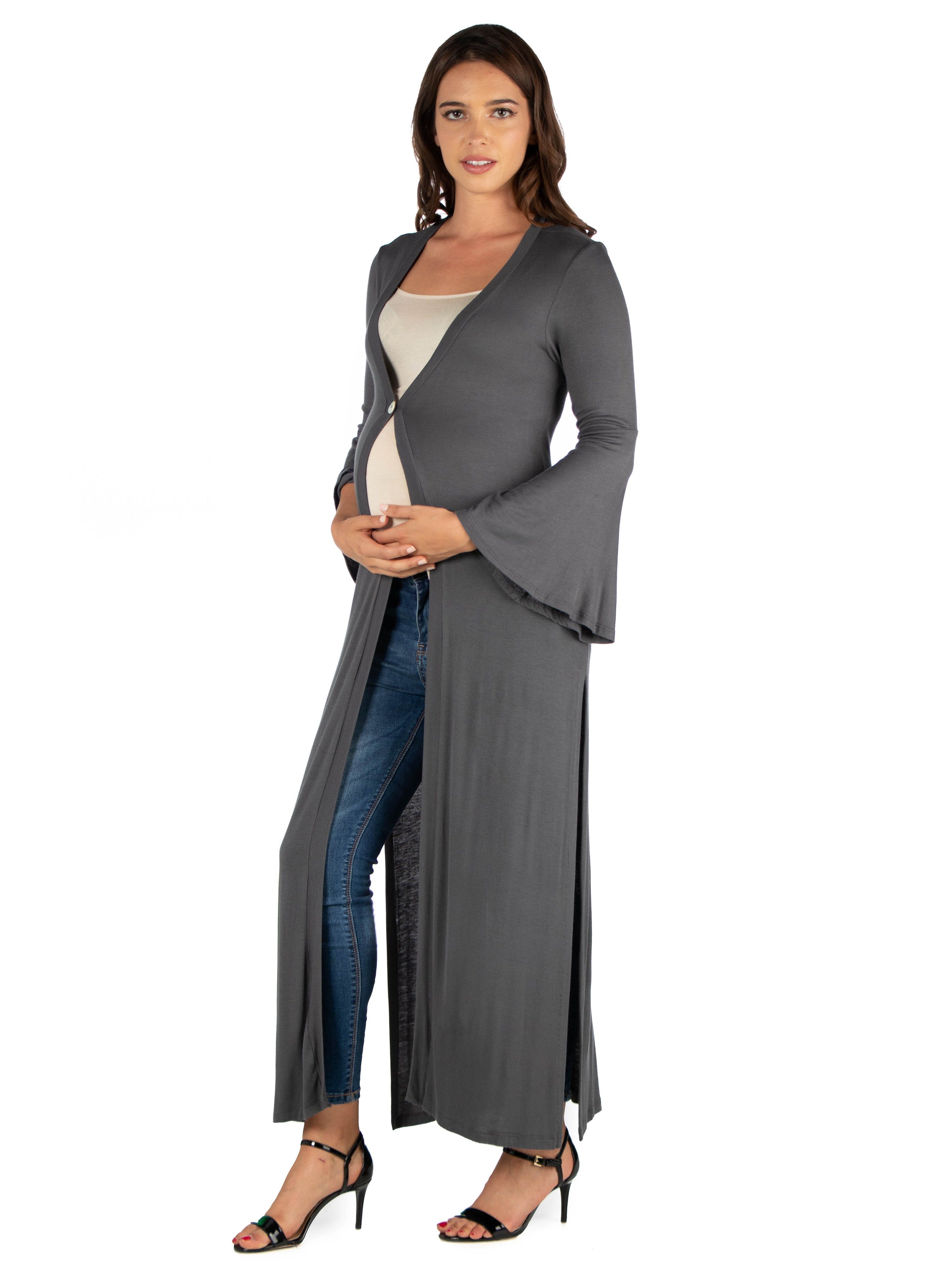 Bell Sleeve Maxi Length Maternity Cardigan Duster sold by 24/7 Comfort Apparel product image thumbnail 2