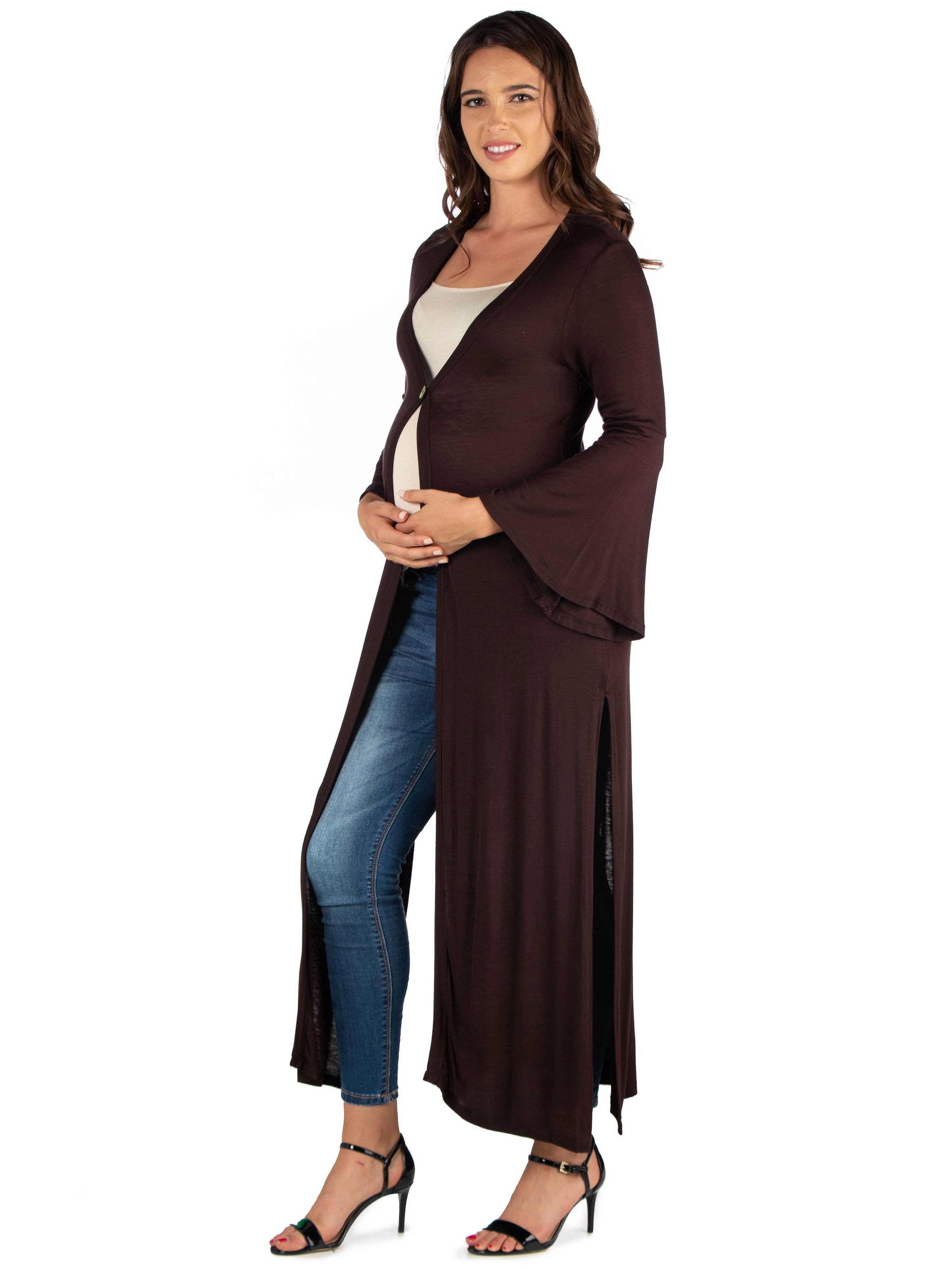 Bell Sleeve Maxi Length Maternity Cardigan Duster sold by 24/7 Comfort Apparel product image thumbnail 4