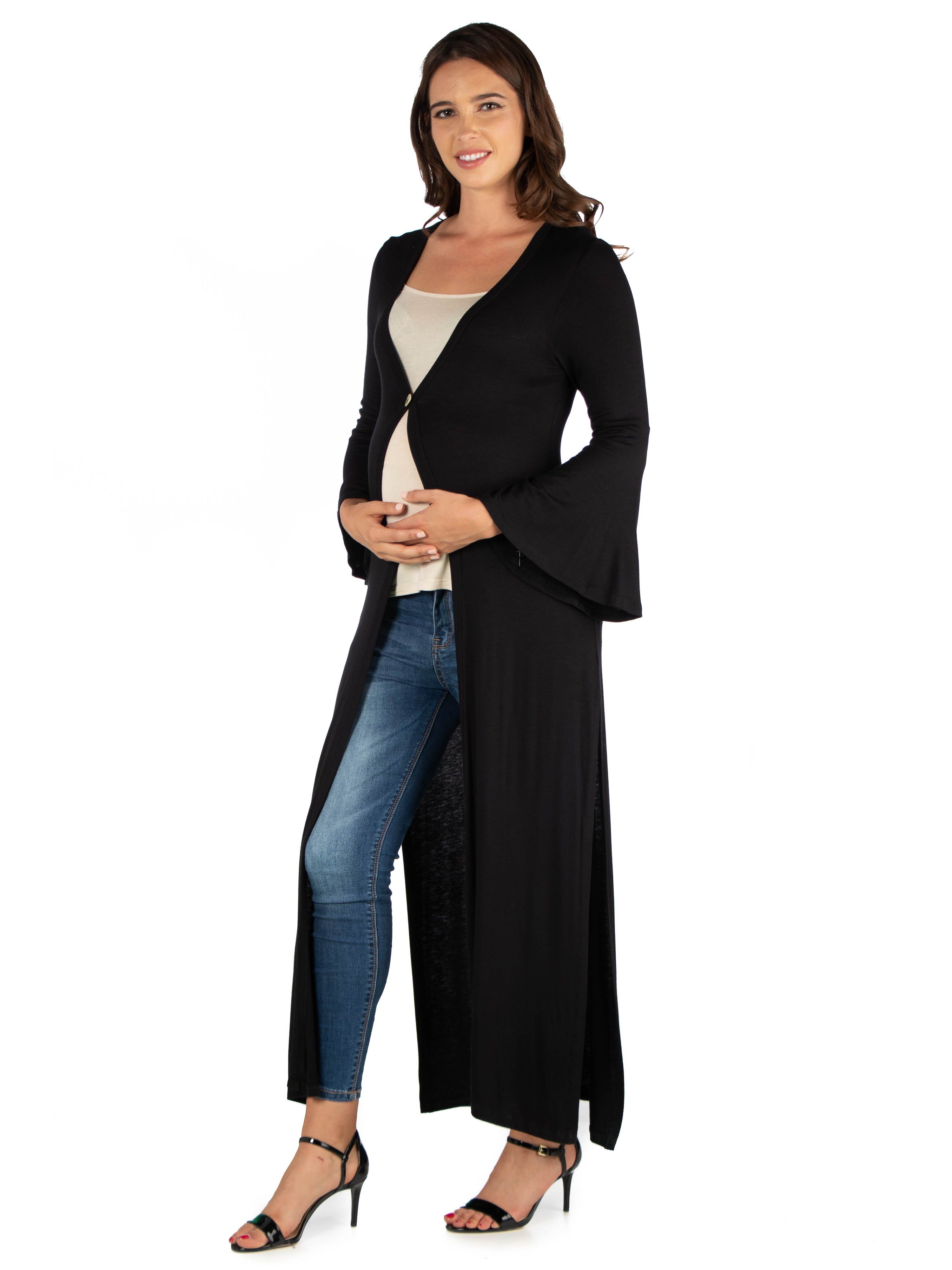 Bell Sleeve Maxi Length Maternity Cardigan Duster sold by 24/7 Comfort Apparel