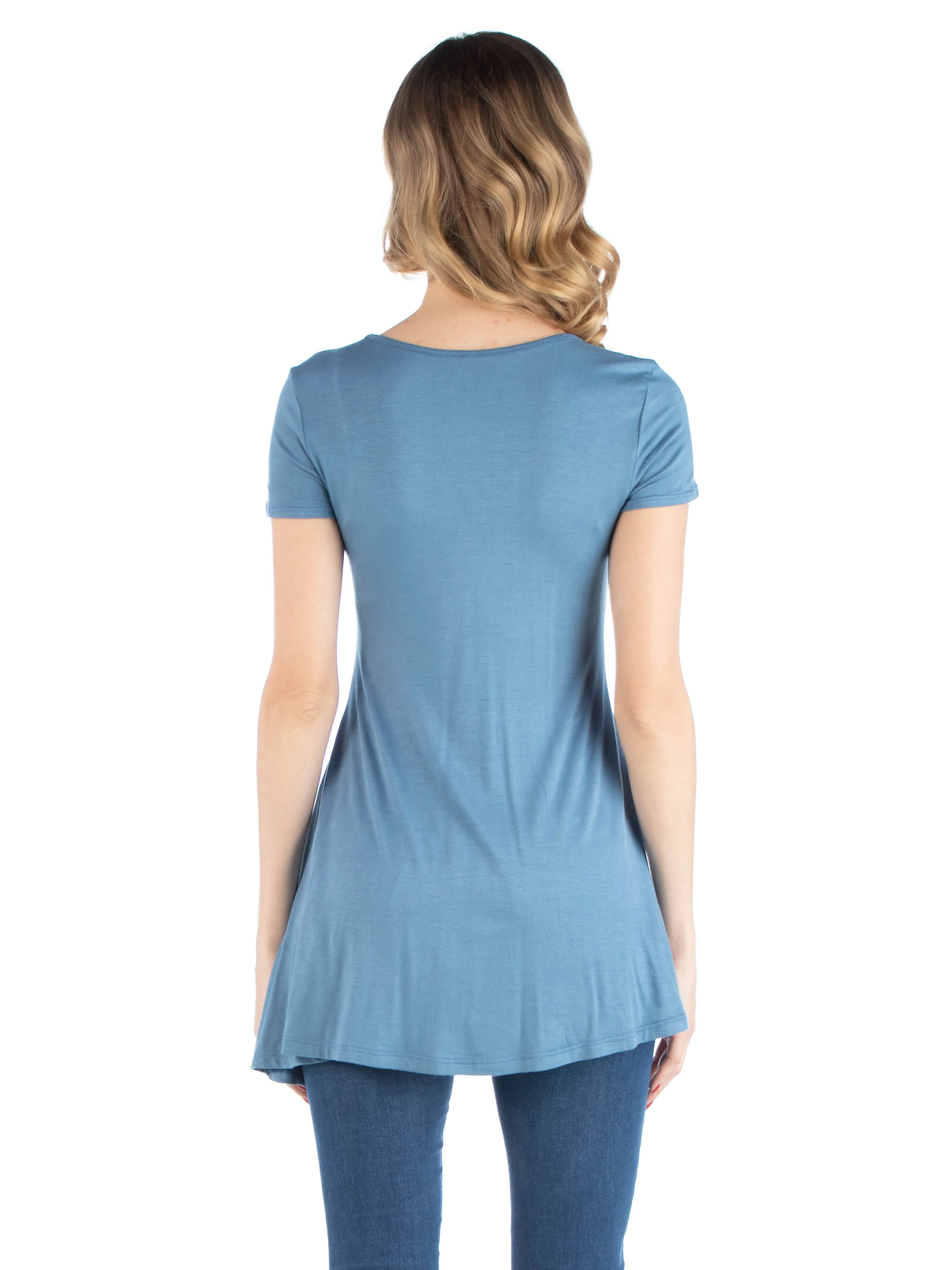 Cap Sleeve Maternity Tunic Top with Soft Flare Hem sold by 24/7 Comfort Apparel product image thumbnail 5