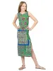 24sevenkid Girls Green Scarf Print Side Slit Maxi Dress sold by 24/7 Comfort Apparel