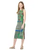 24sevenkid Girls Green Scarf Print Side Slit Maxi Dress sold by 24/7 Comfort Apparel