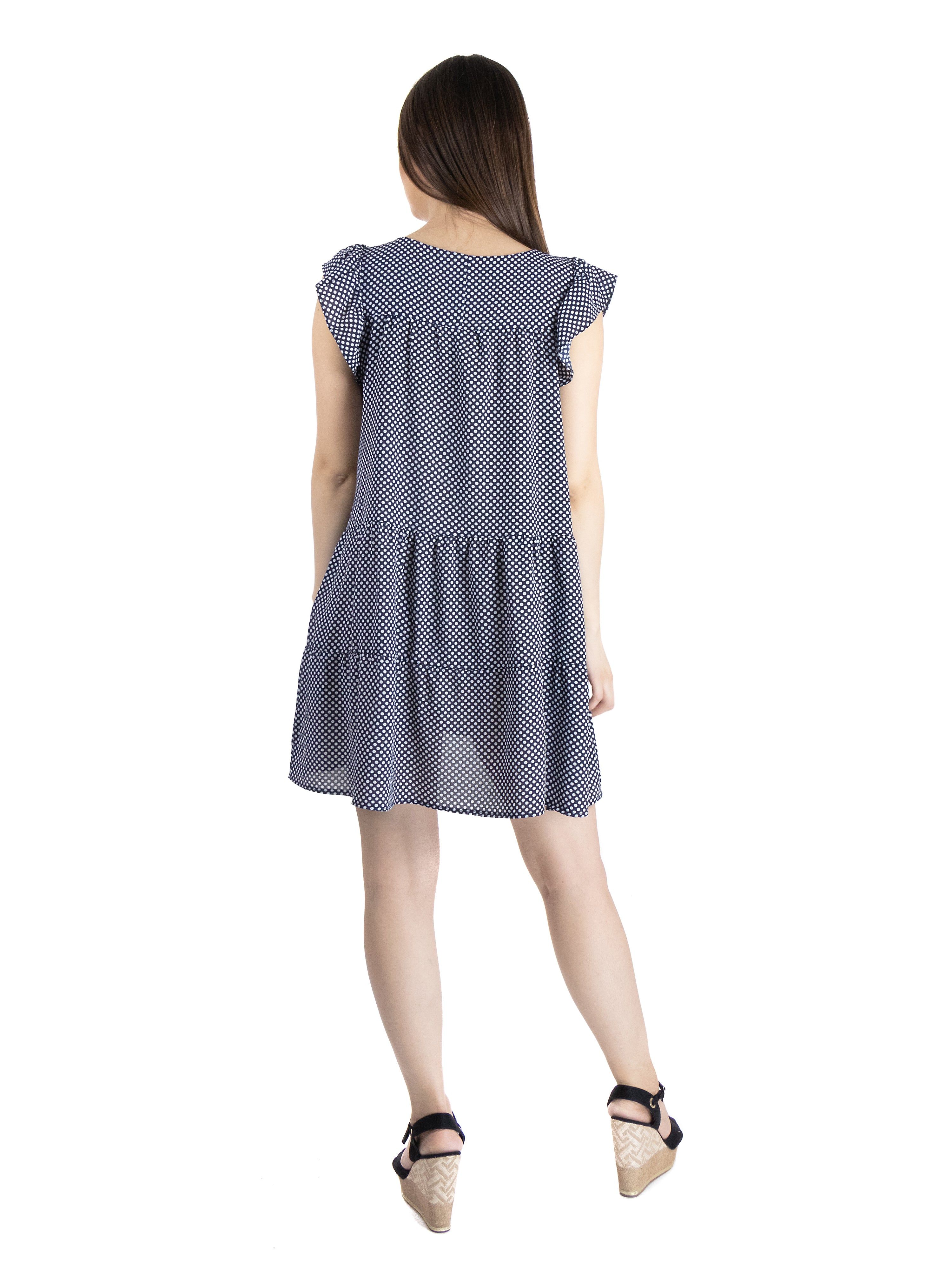 Womens Polka Dot Print Ruffle Sleeve Crepe Maternity Dress sold by 24/7 Comfort Apparel product image thumbnail 3