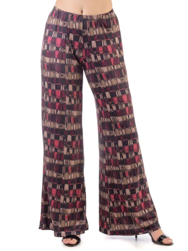 Red Print Elastic Waist Palazzo Pants sold by 24/7 Comfort Apparel