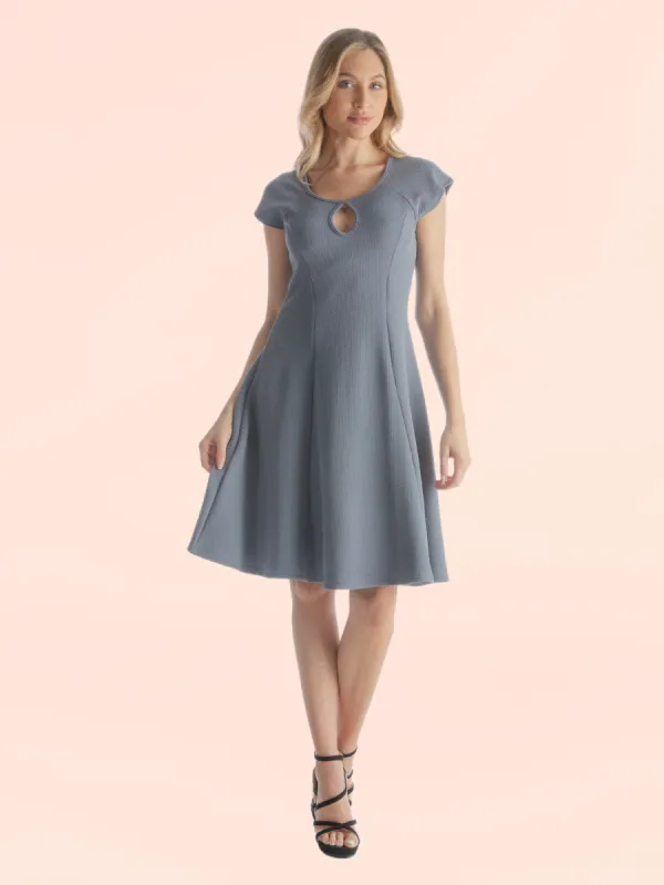 Scoop Neck A Line Dress with Keyhole Detail sold by 24/7 Comfort Apparel