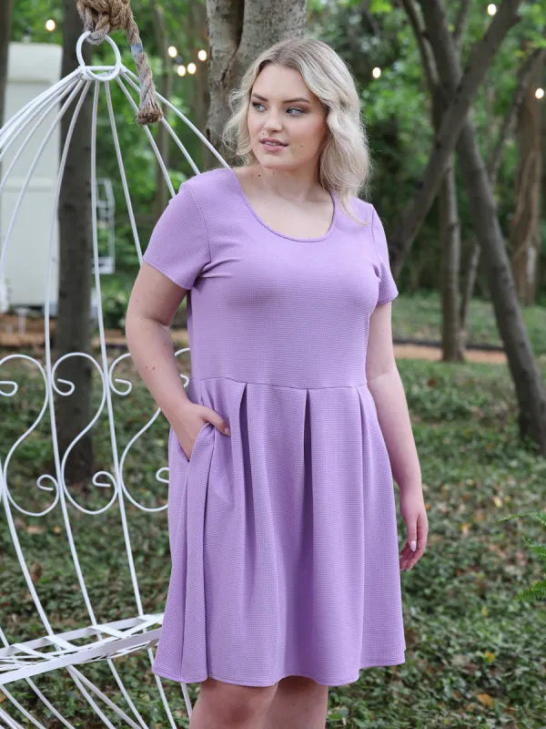 Plus Size Scoop Neck Knee Length Pleated Pocket Dress sold by 24/7 Comfort Apparel