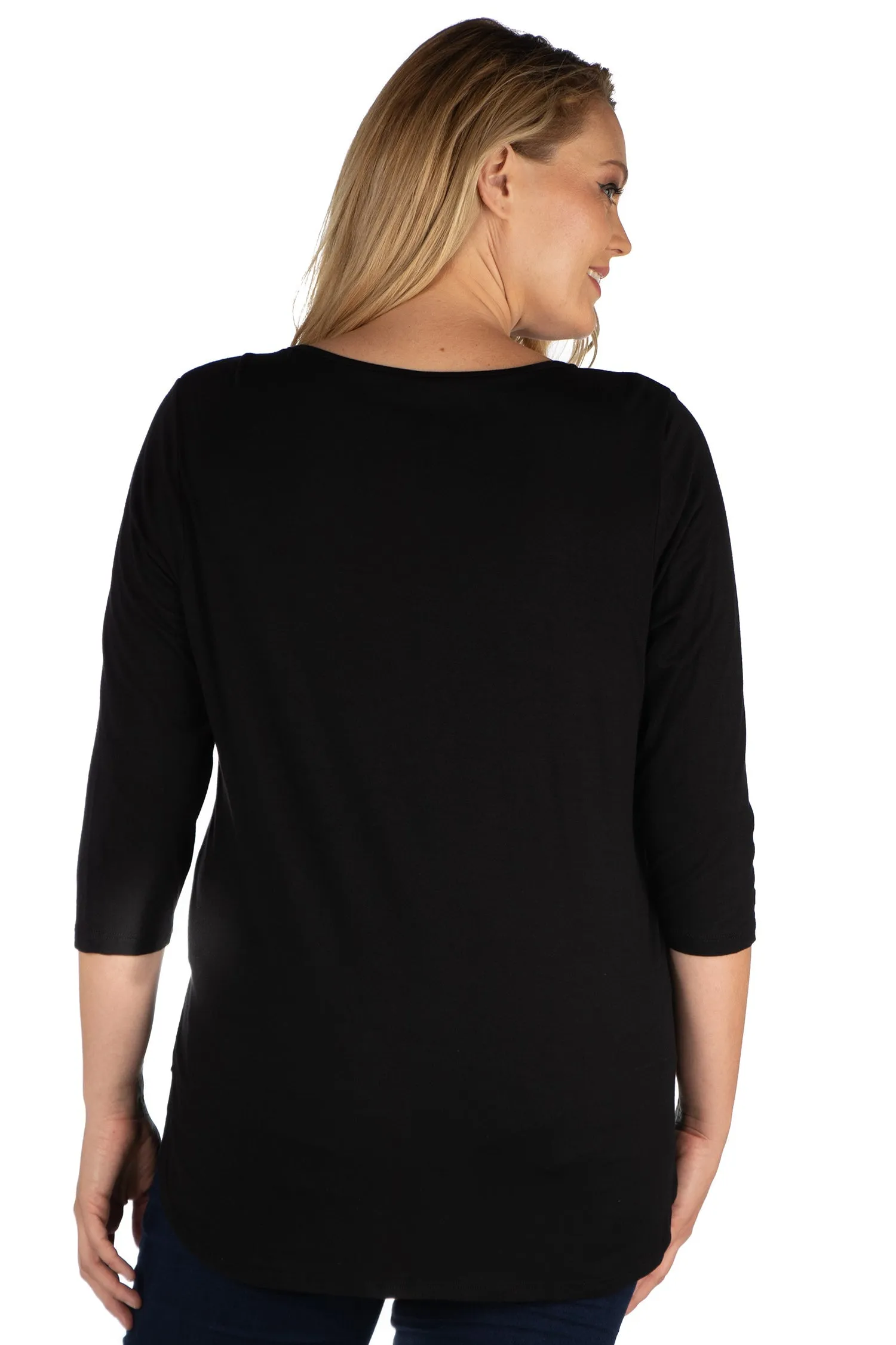 Criss Cross Round Hemline Plus Size Tunic Top sold by 24/7 Comfort Apparel product image thumbnail 3