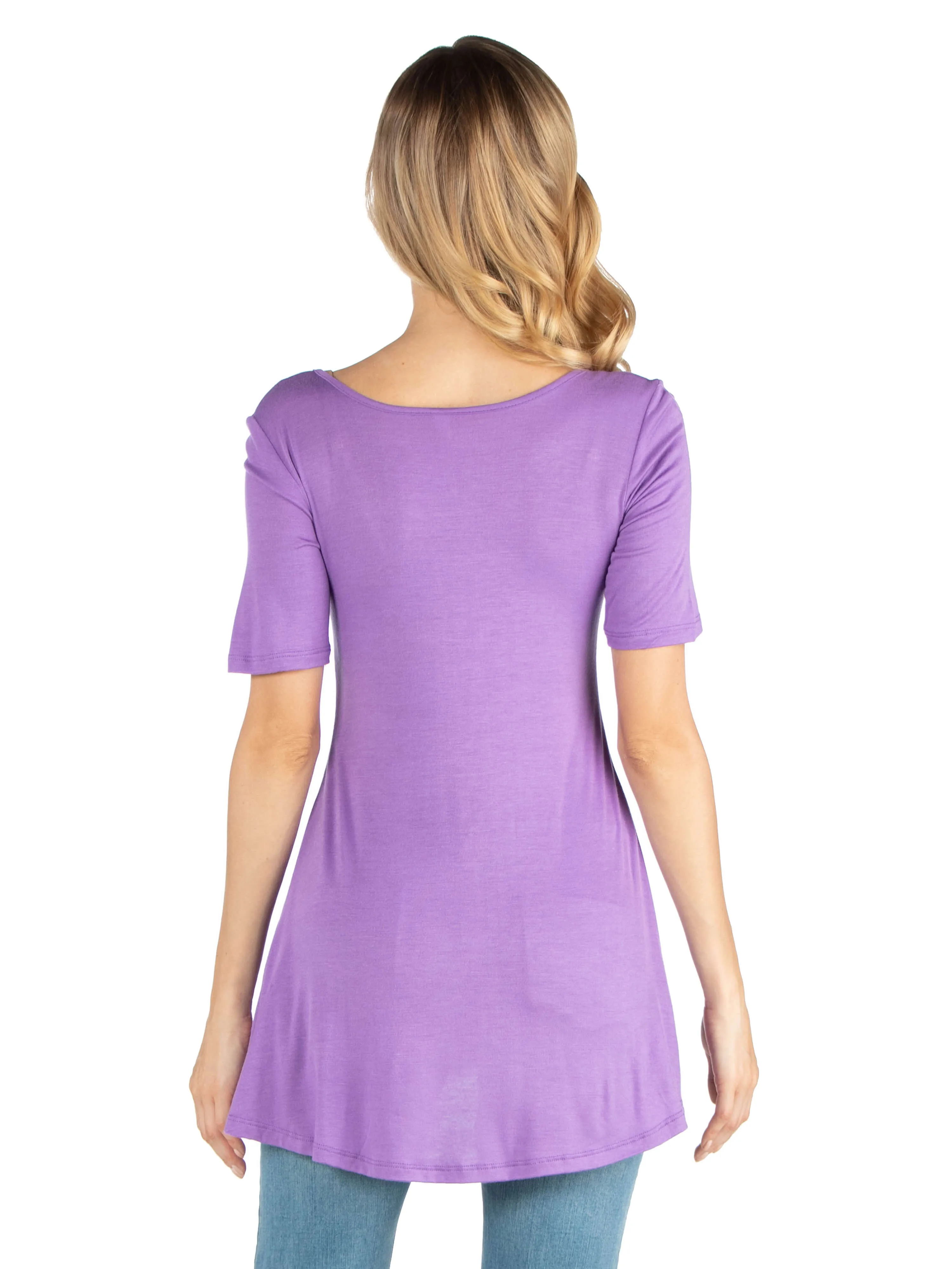Quarter Sleeve Maternity Tunic Top with Button Detail sold by 24/7 Comfort Apparel product image thumbnail 4